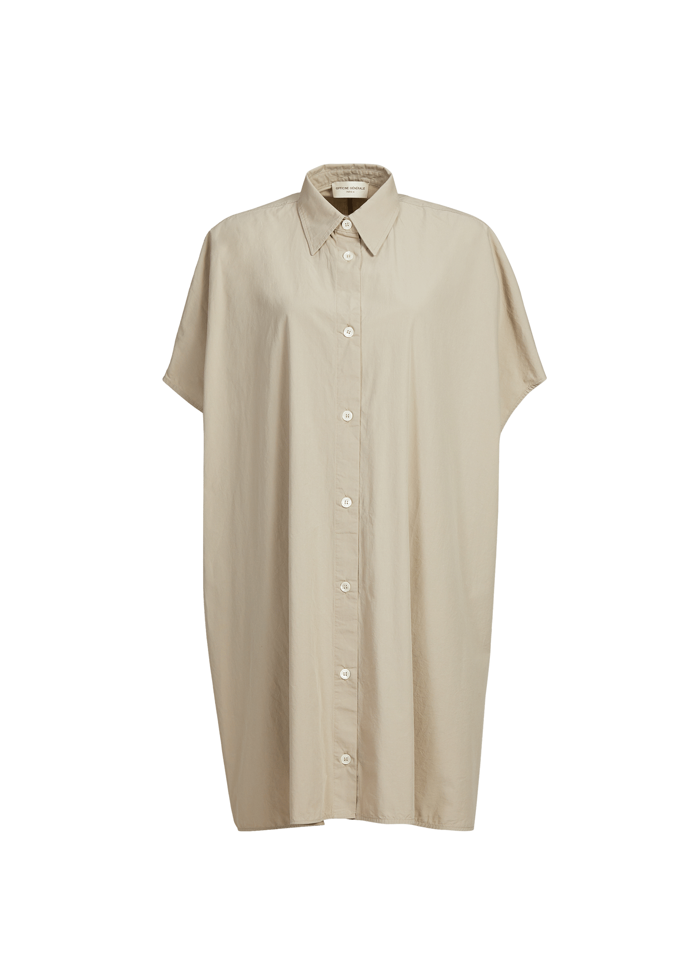 Short cotton poplin Ariel dress OFFICINE GENERALE Beige