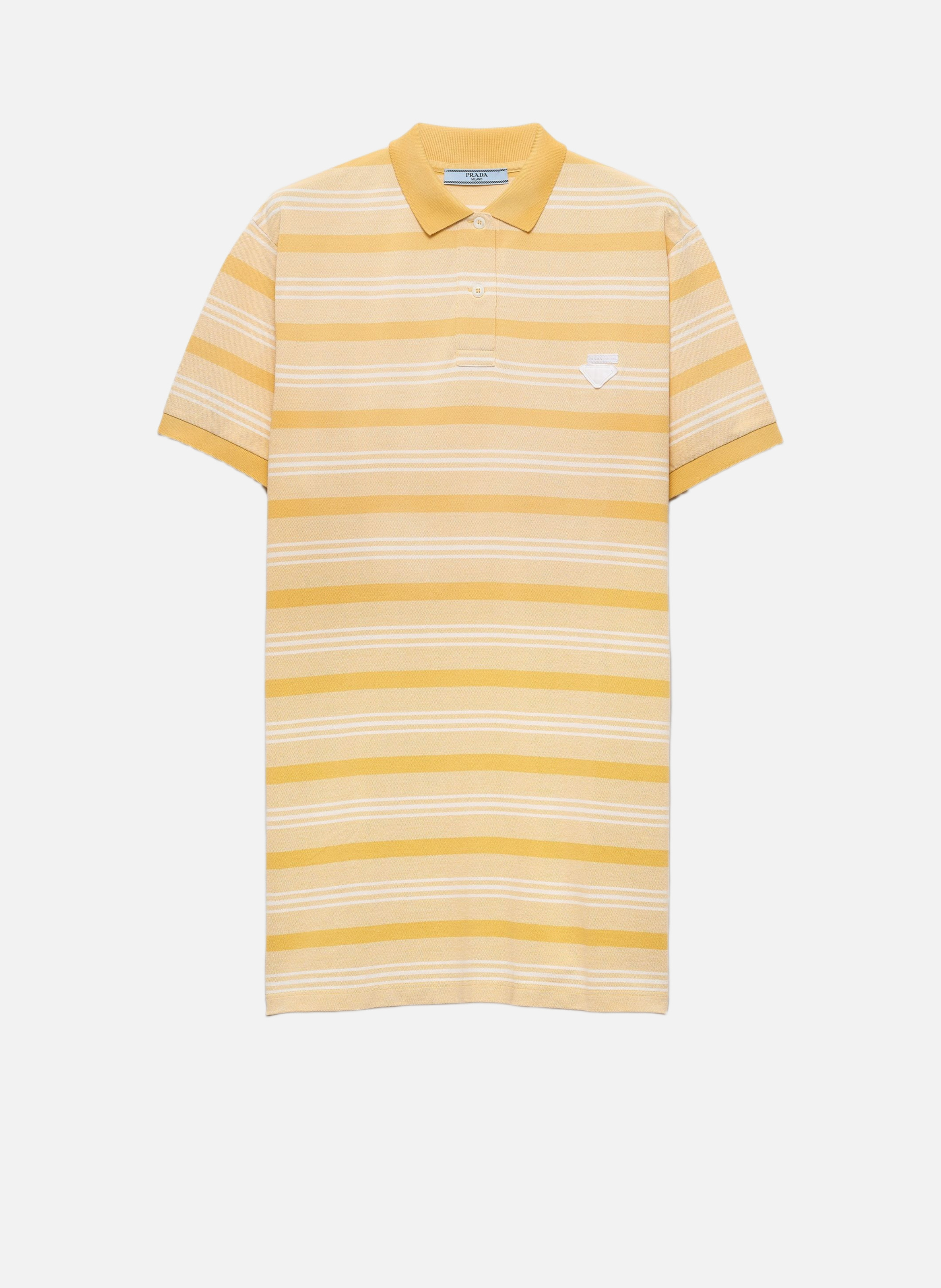 Mini-robe en piqué à rayures bayadere PRADA Jaune