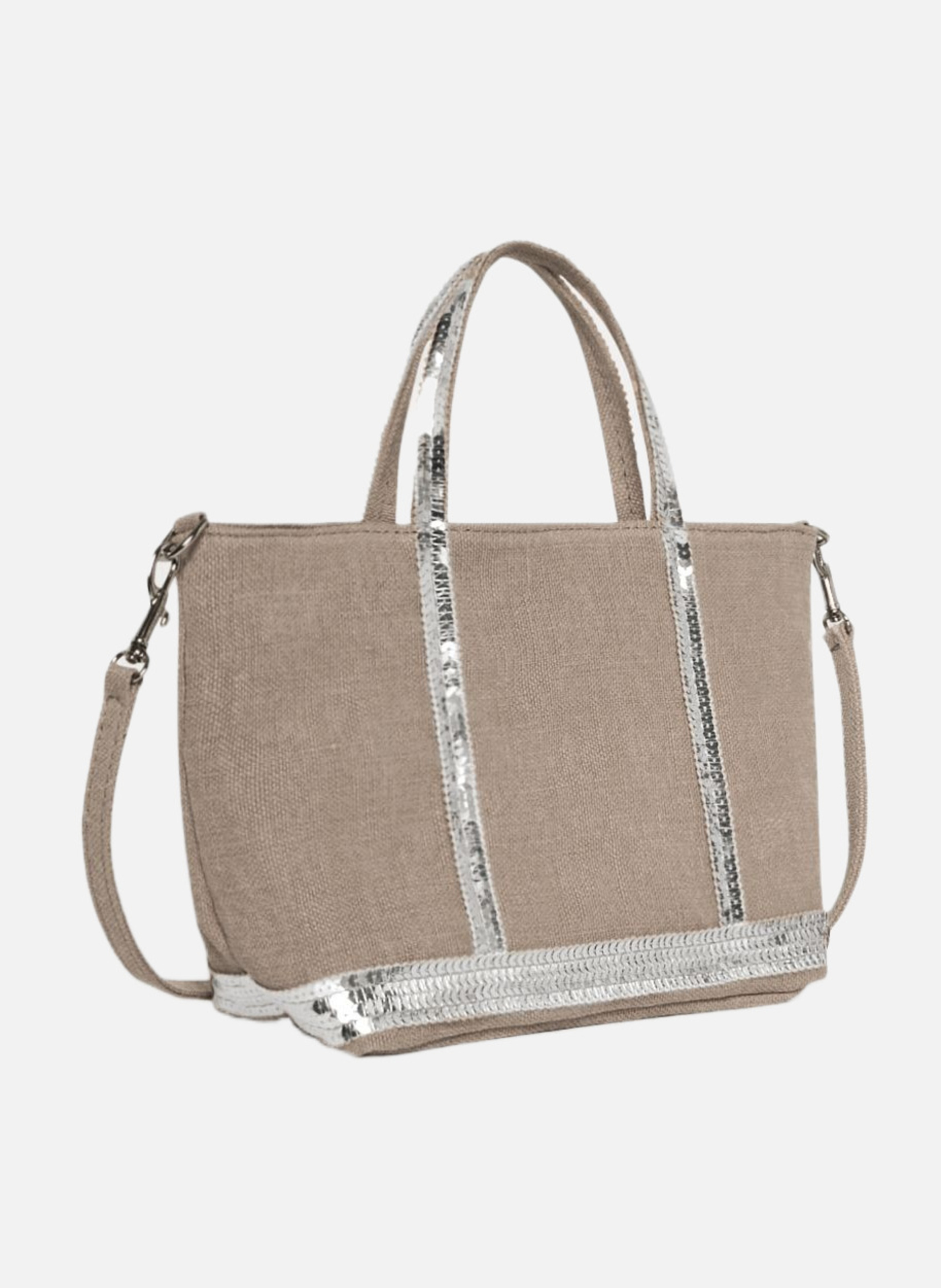 Cabas xs zippé en lin VANESSA BRUNO Gris