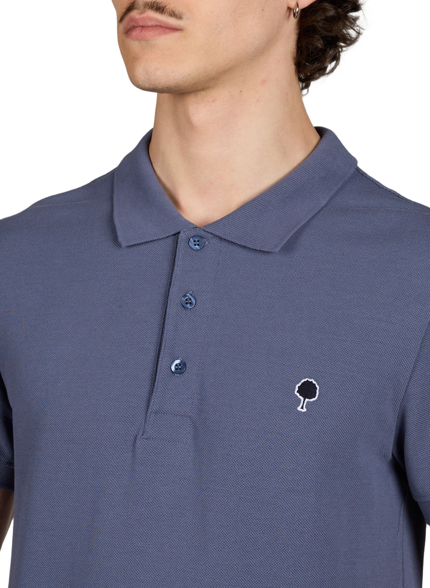 Polo manches courtes Lumigny en coton FAGUO Bleu