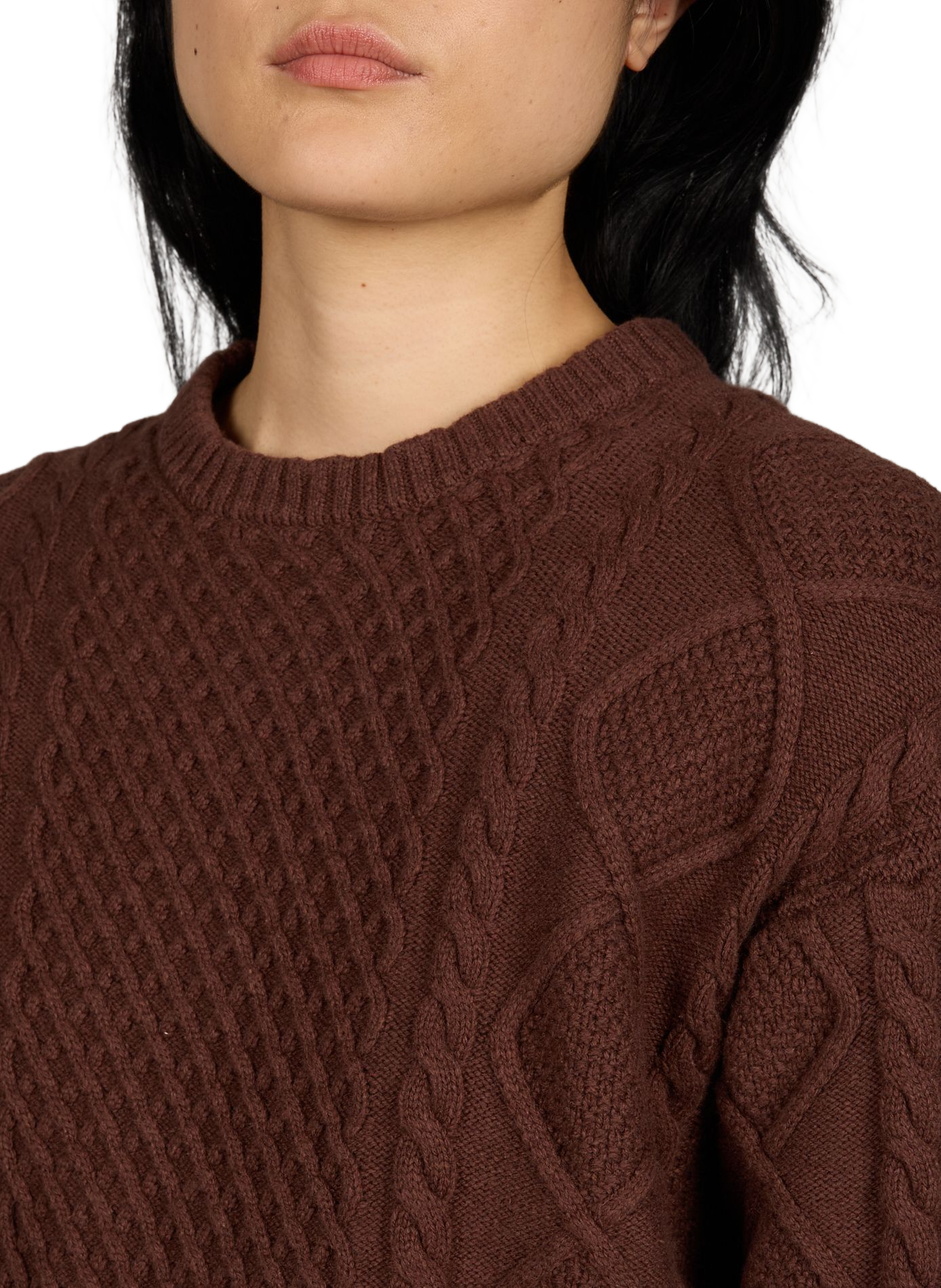 Straight fit cotton blend sweater GUESS Brown