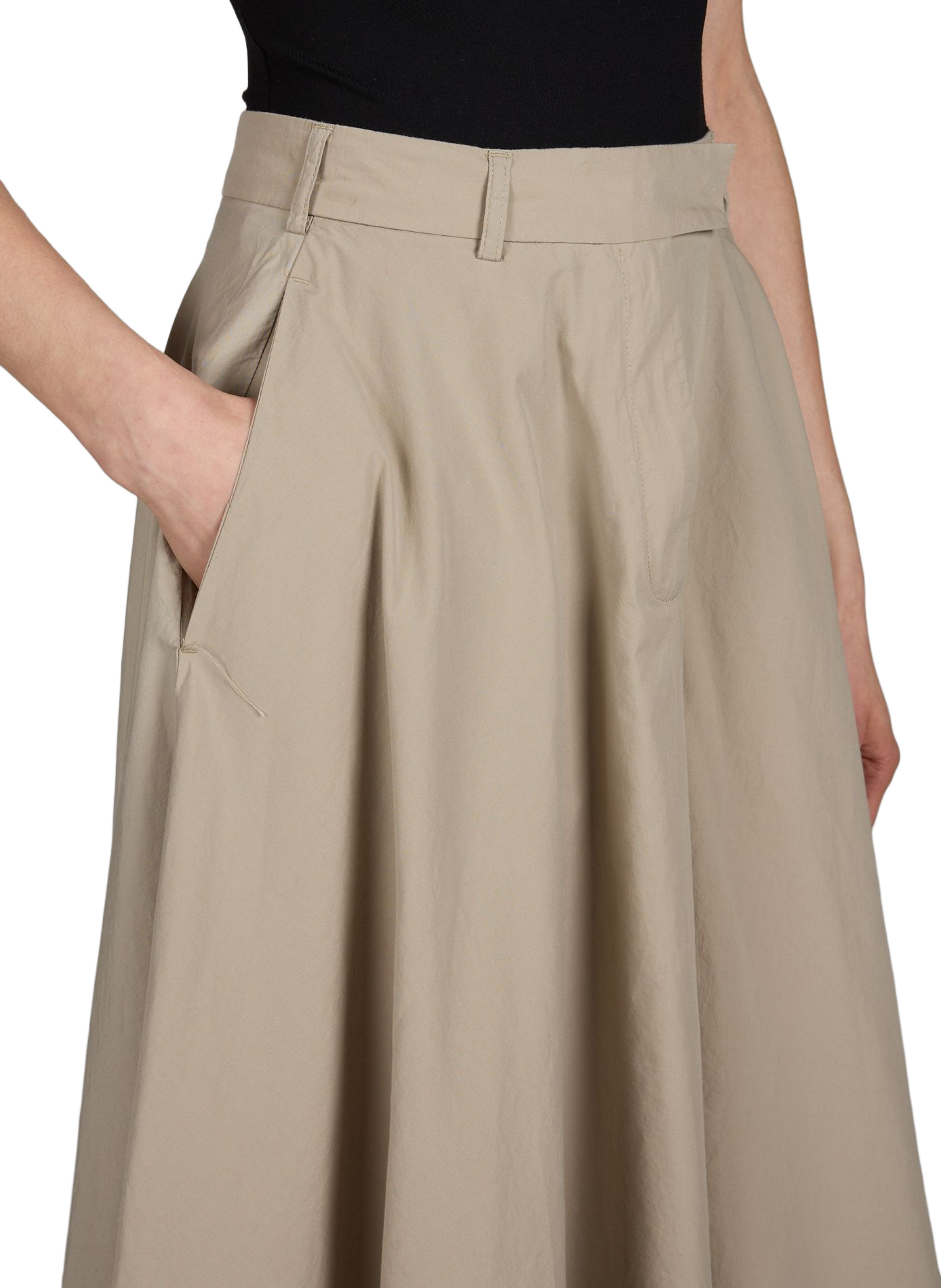 Jupe évasée Bertille en coton OFFICINE GENERALE Beige