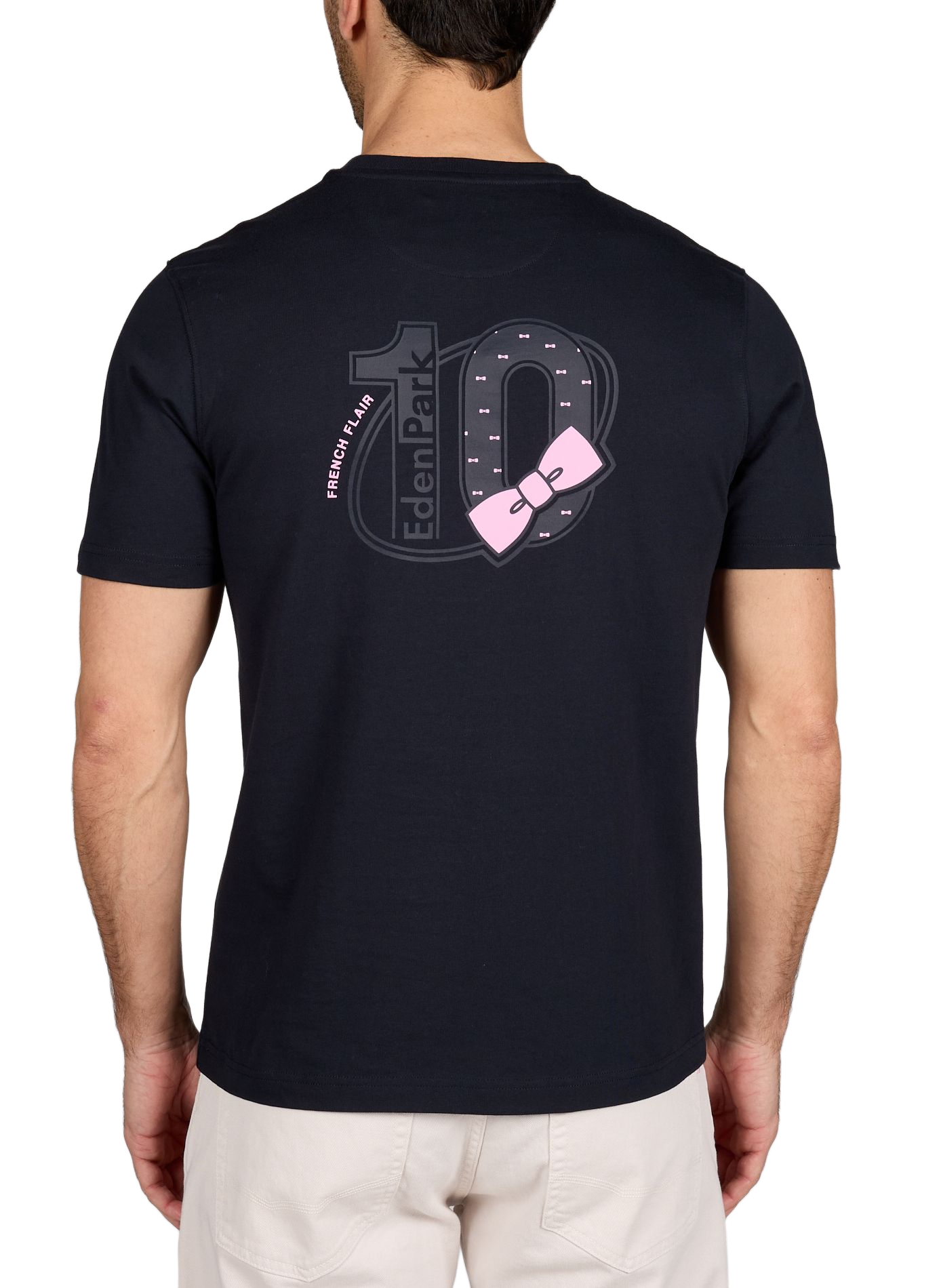 T-shirt broderie logo à col rond EDEN PARK Bleu