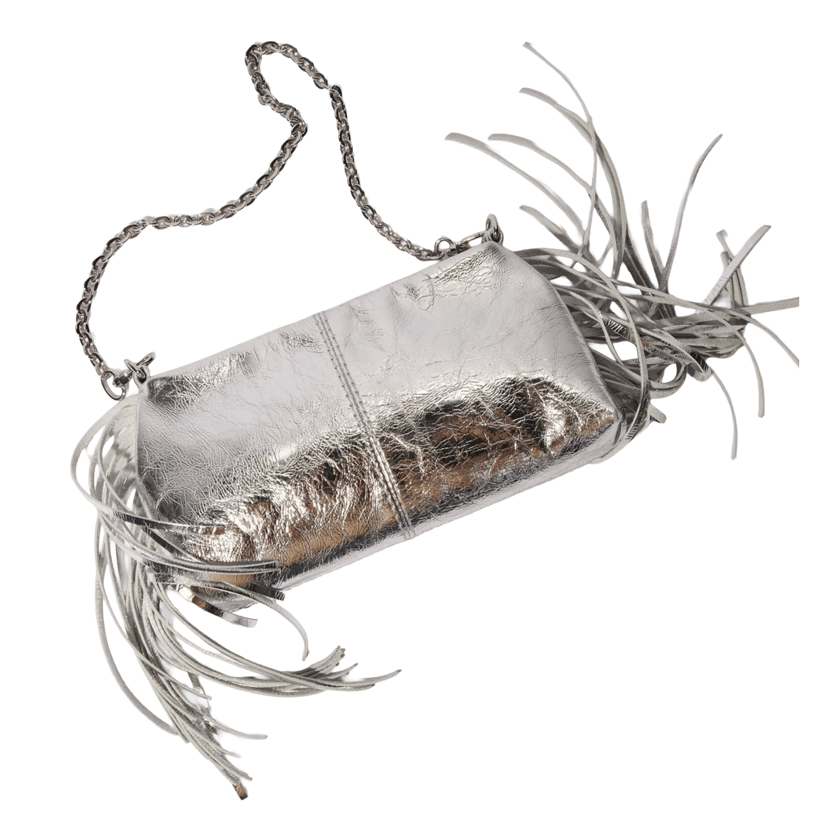 Pochette en cuir miss m pouch MAJE Argent