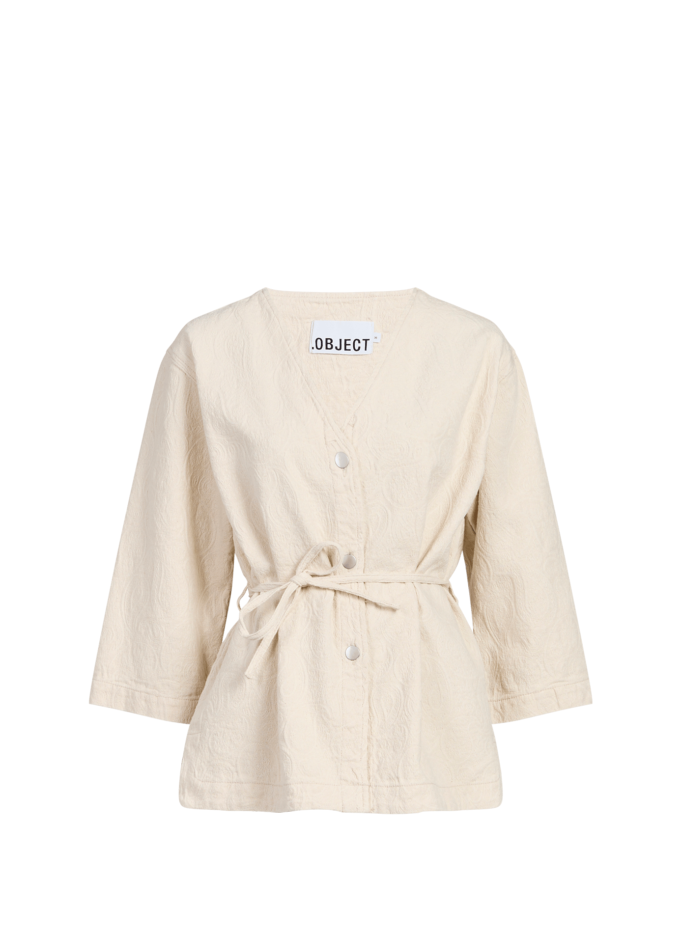 Blazer con estampado y cinturón de algodón OBJECT Beige