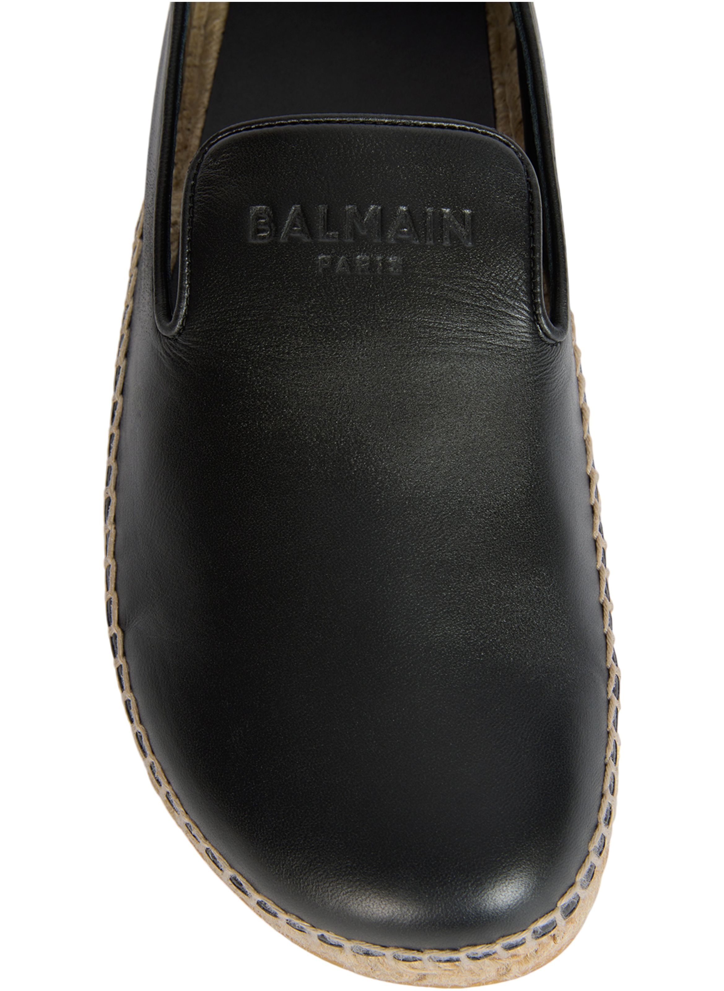 Espadrilles en cuir lisse BALMAIN Noir