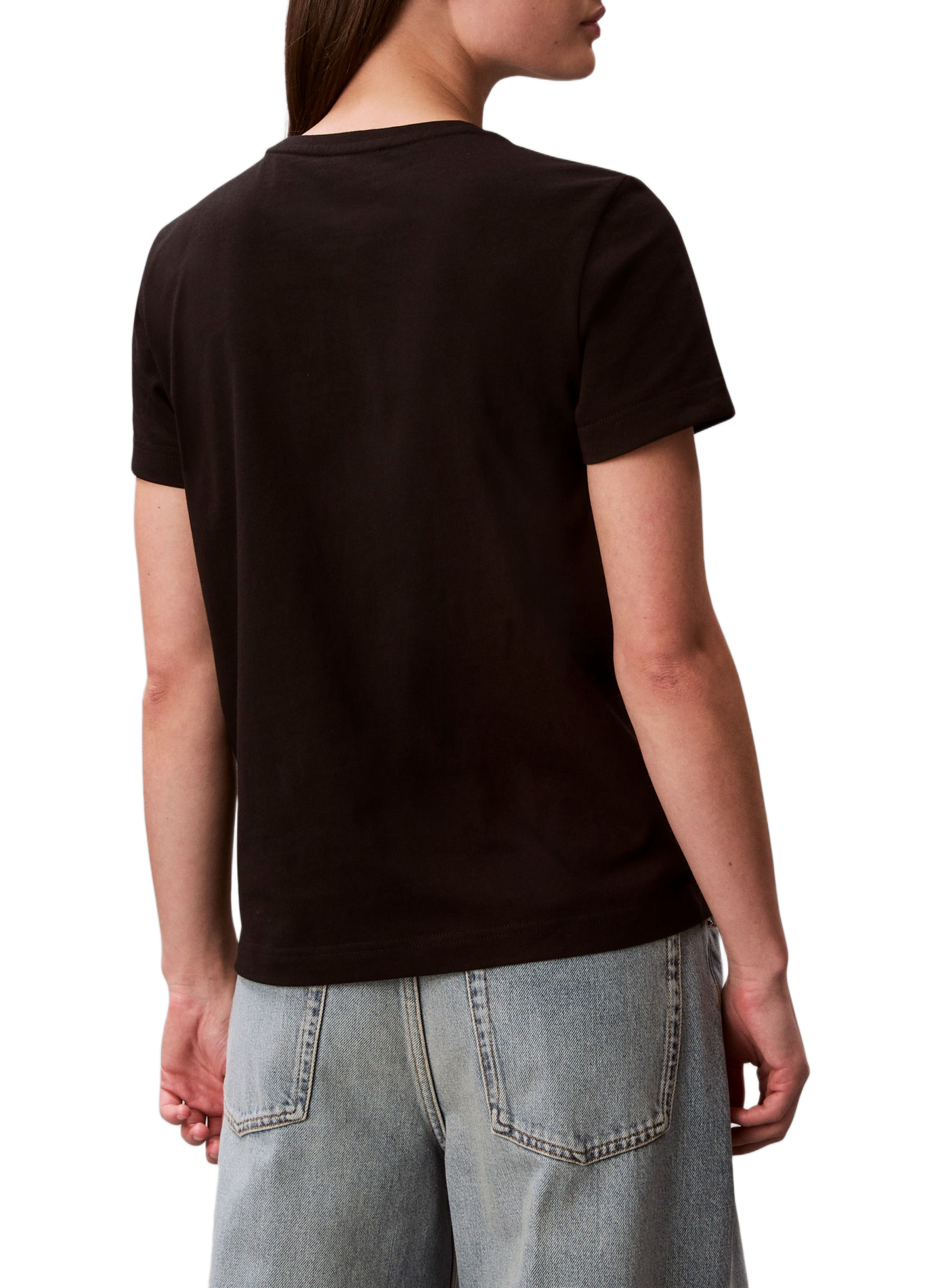 T-shirt à col rond en coton CALVIN KLEIN Noir