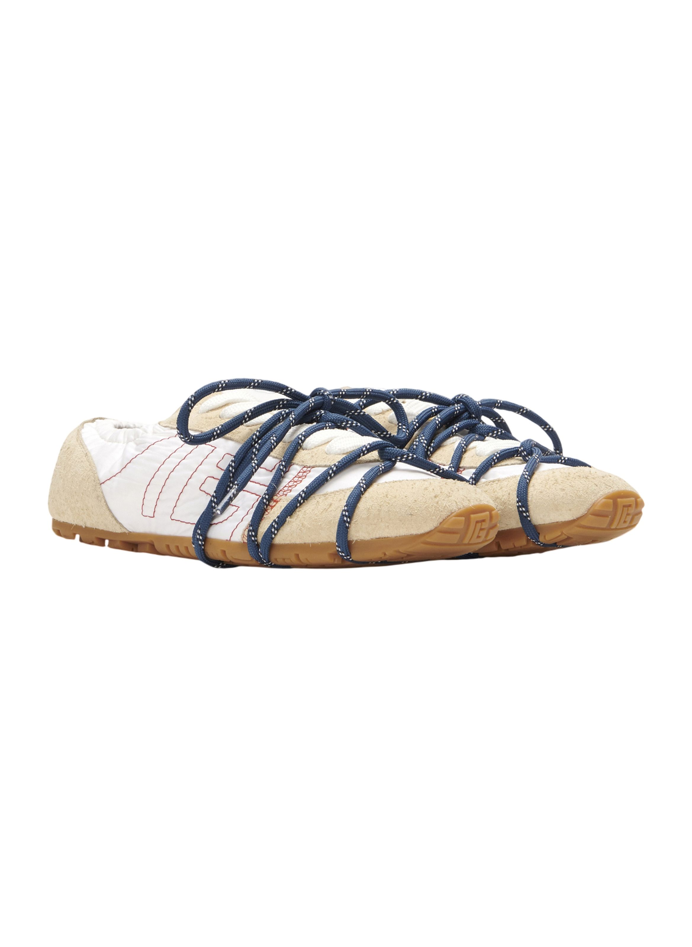 Basket racer 45 en nylon et cuir suédé BALMAIN Beige