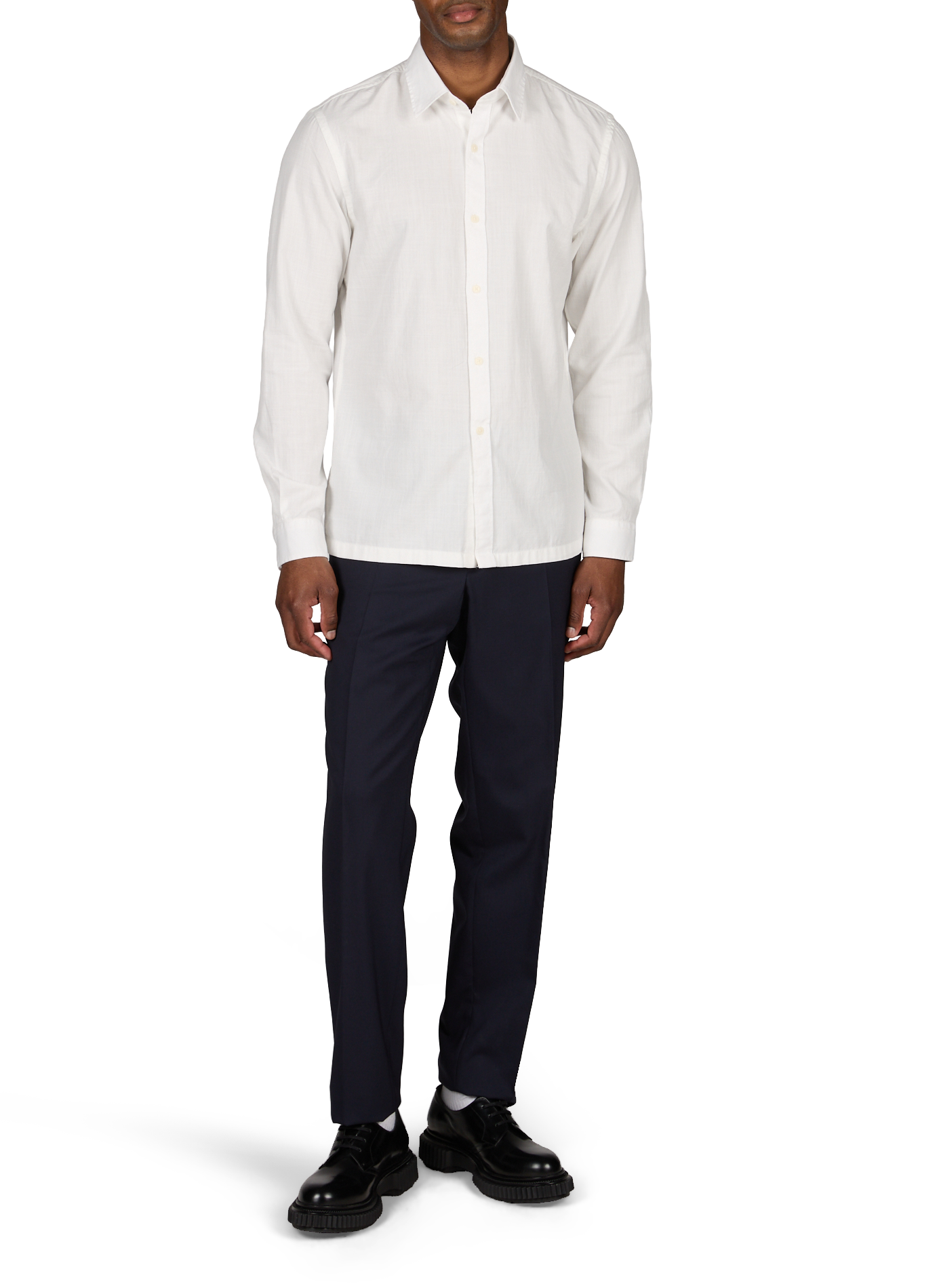 Effen katoenen Kent-overhemd PIERRE CARDIN Wit