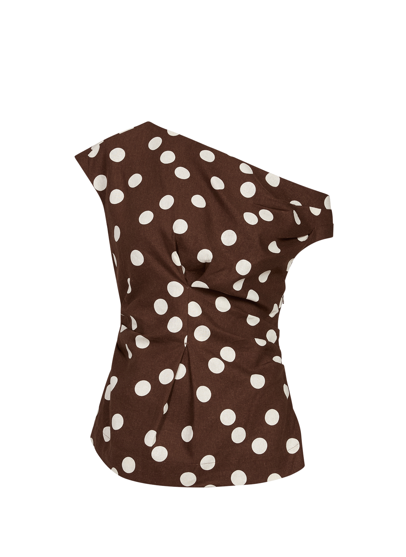 Top plissettato senza maniche in misto lino TOPSHOP Beige