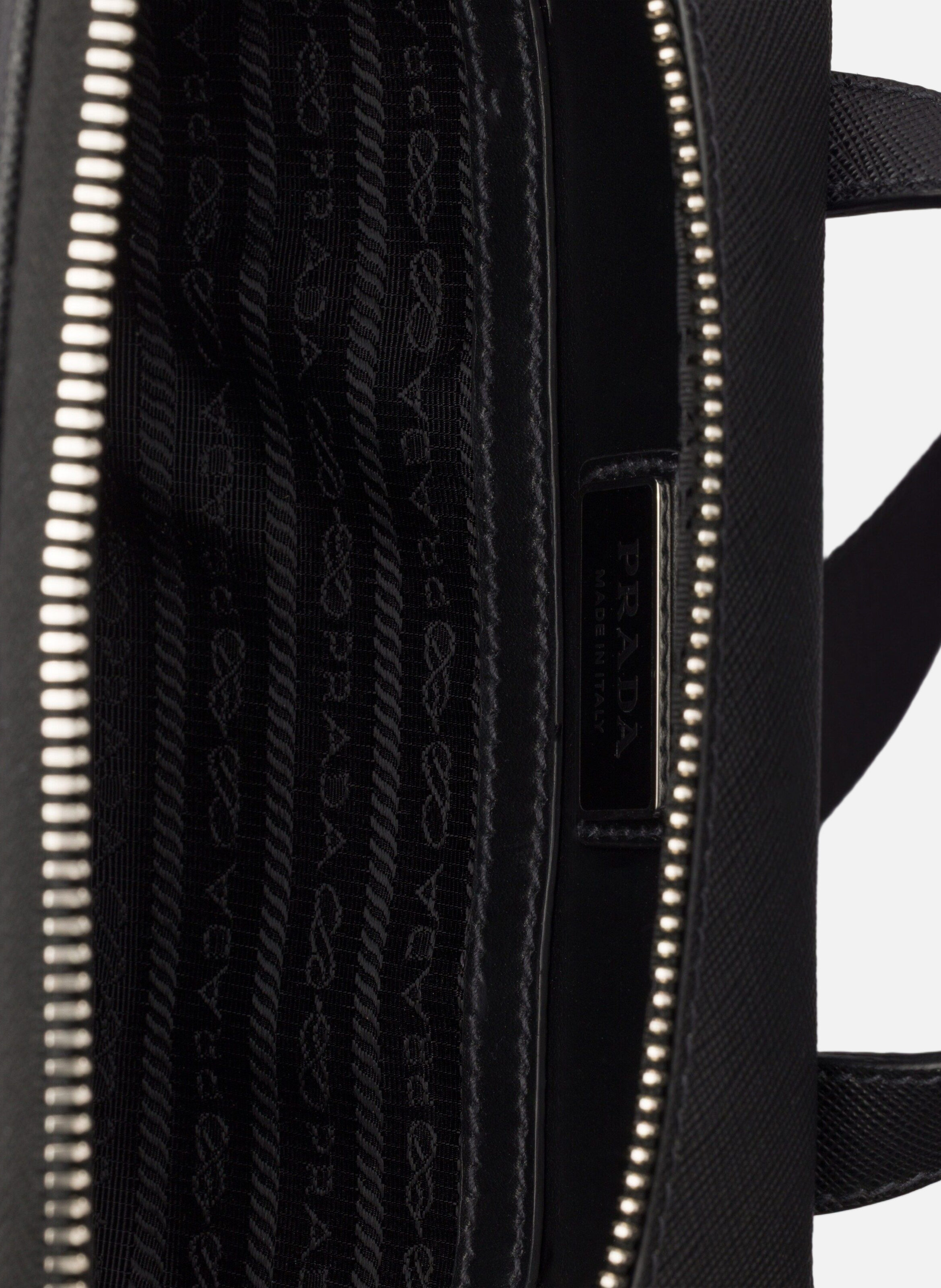 Sac porté épaule en cuir saffiano PRADA Noir