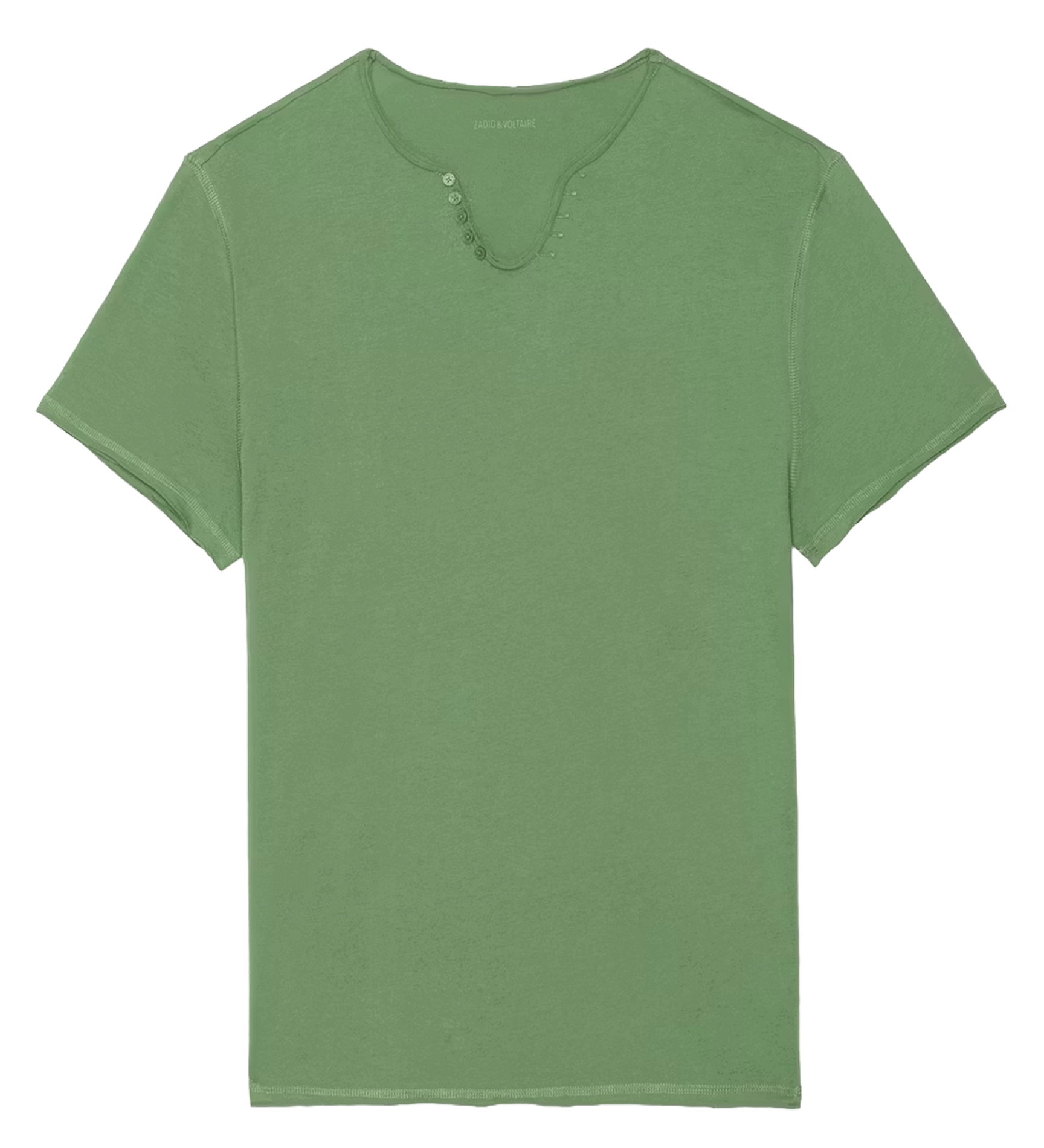 Tee-shirt col tunisien en coton monastir ZADIG&VOLTAIRE Vert
