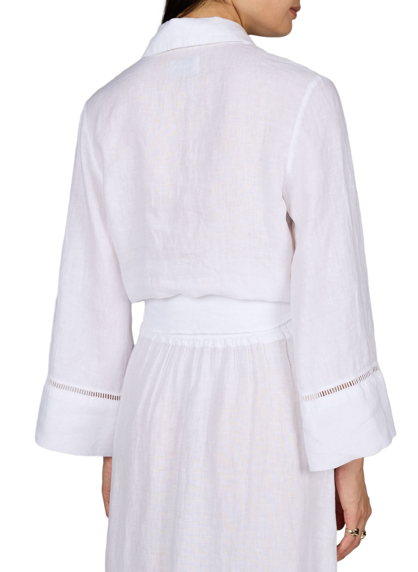 Korte linnen blouse van Mrs Mika MR MOOD Wit
