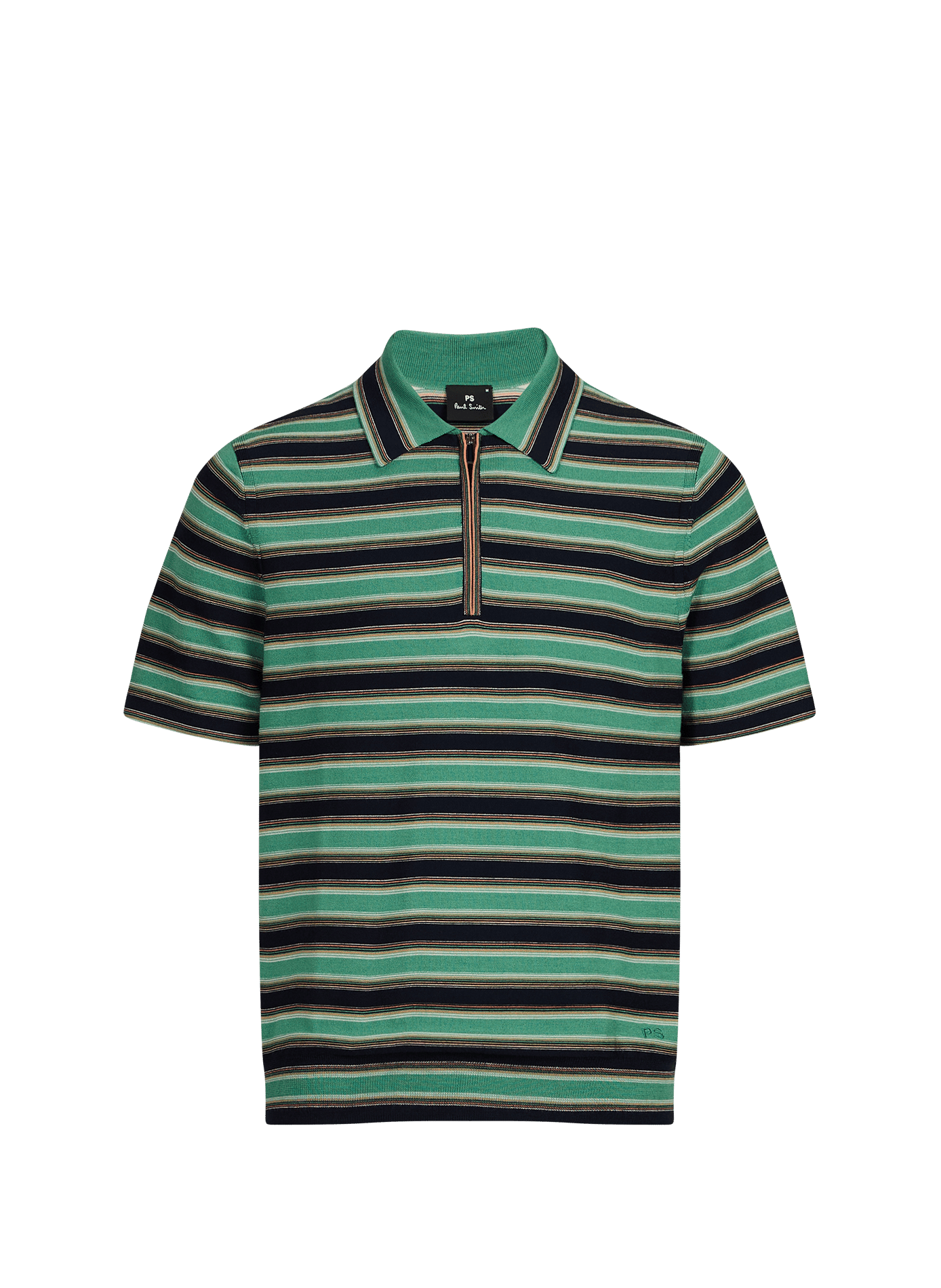 Gestreepte rechte merinowollen polo PAUL SMITH Groen