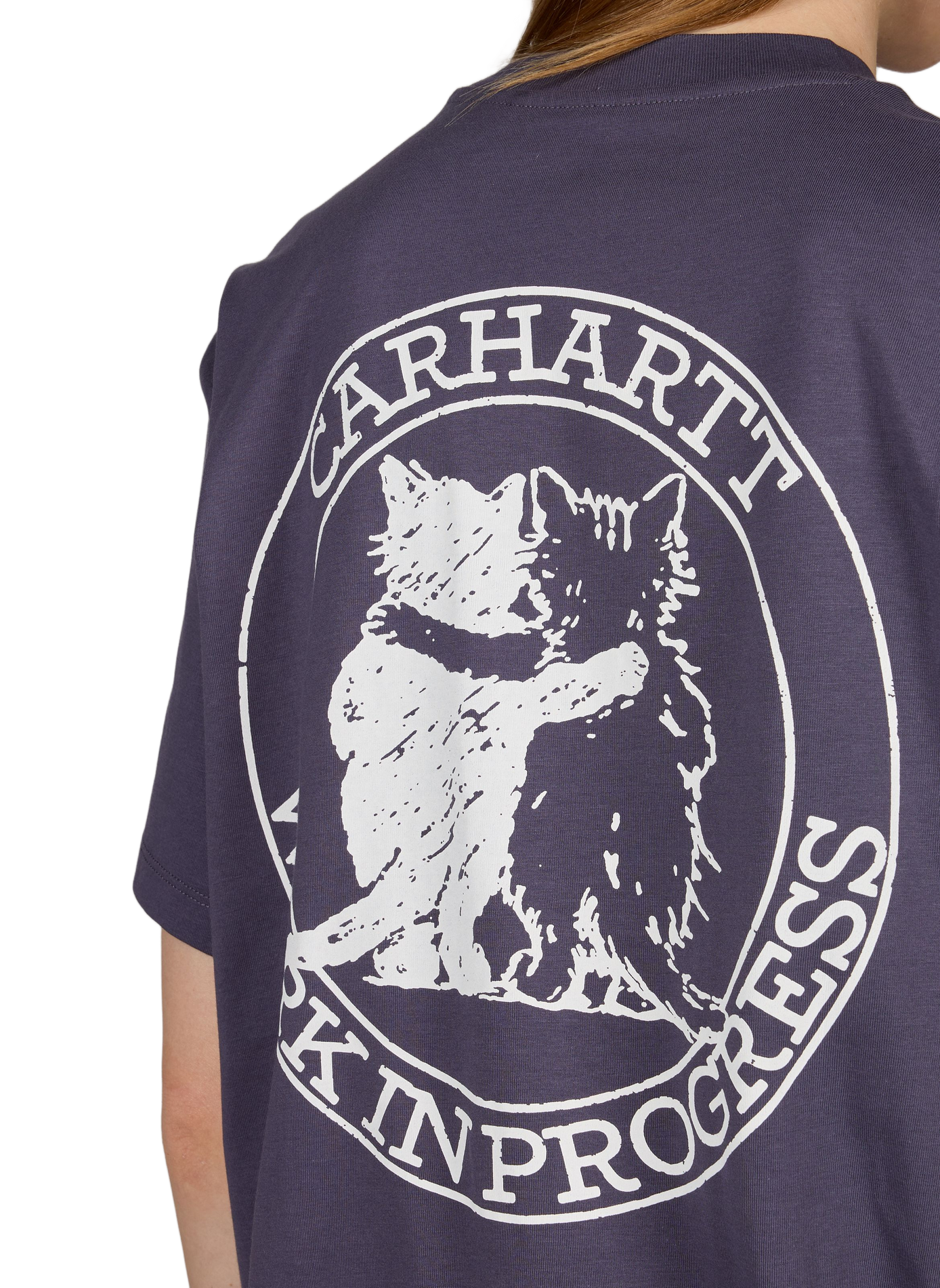 T-shirt Hugging Cats with back print in cotton CARHARTT WIP Purple
