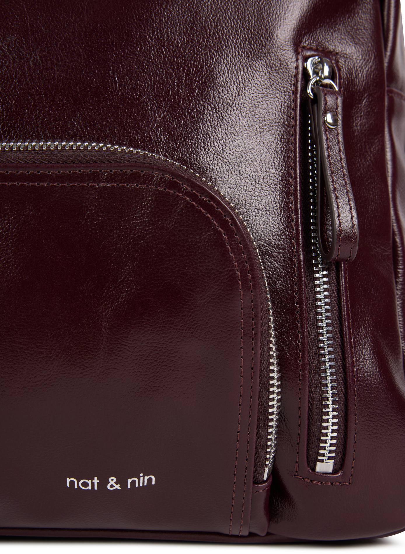 Leather laptop bag NAT & NIN Purple