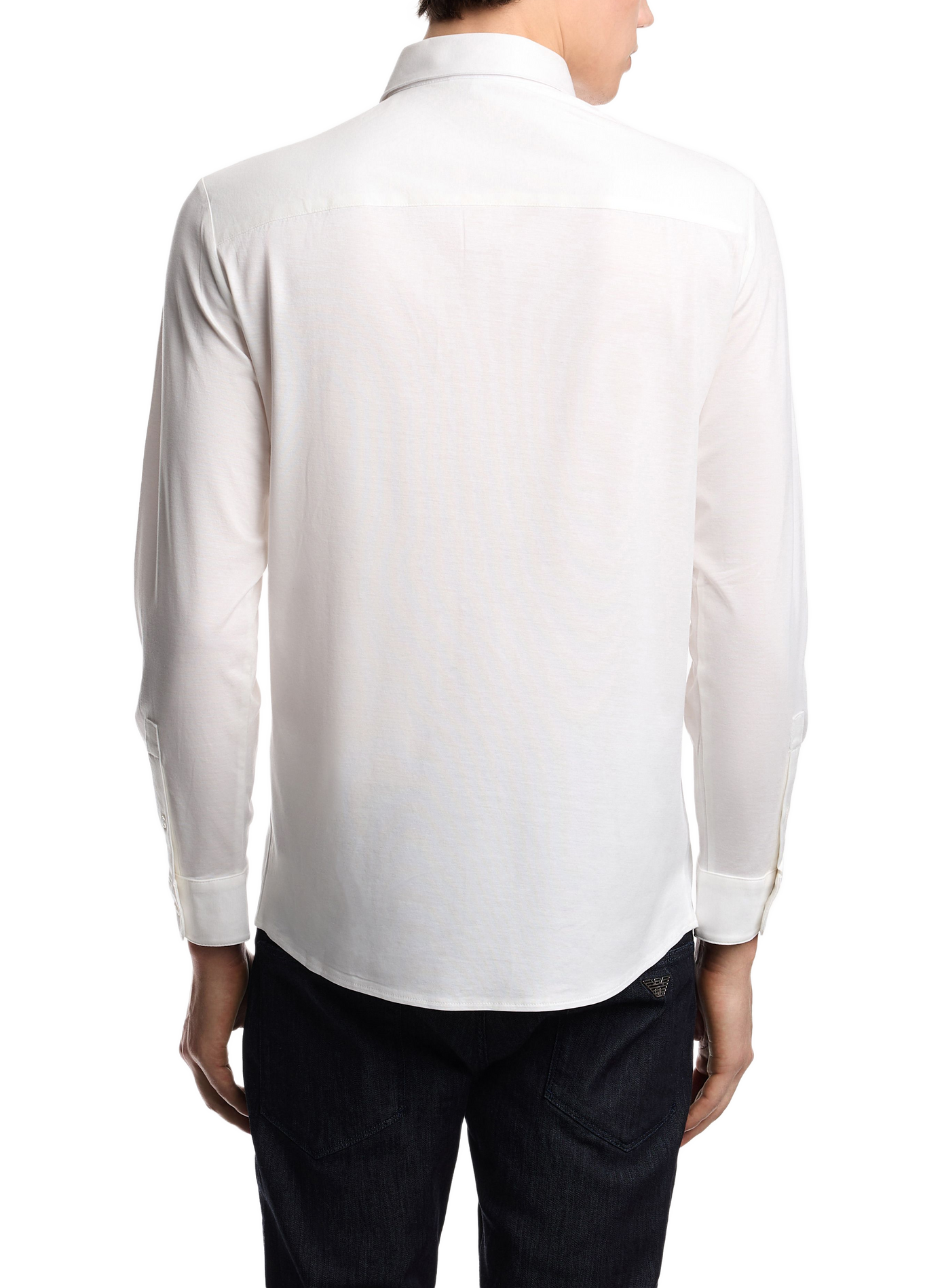 Slim fit shirt in mixed jersey EMPORIO ARMANI White