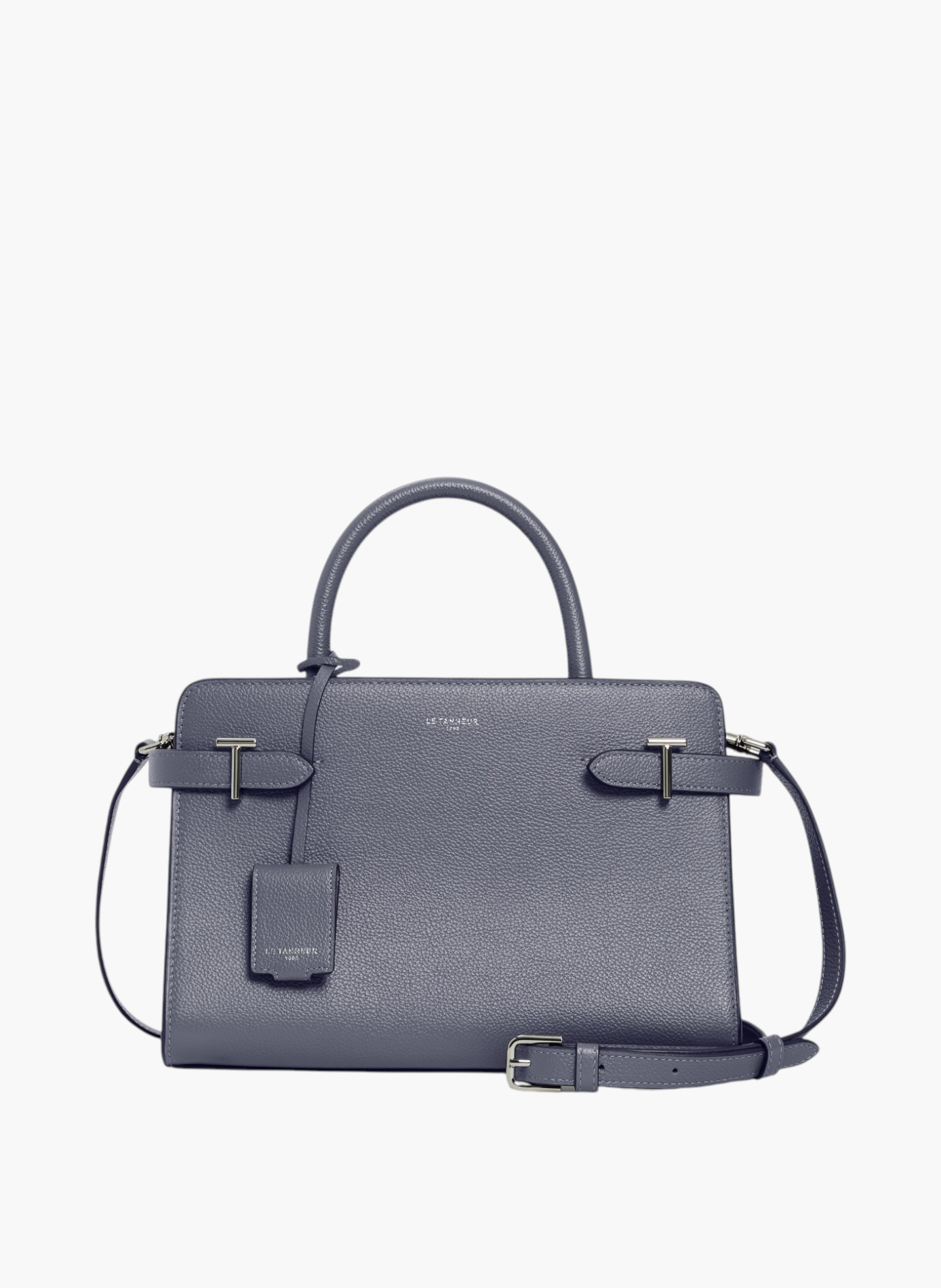 Sac à main moyen modèle emilie en cuir grainé LE TANNEUR Bleu