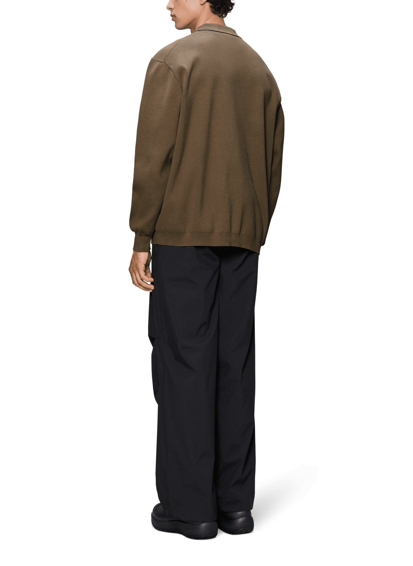 Loose fit cotton polo RAINS Brown
