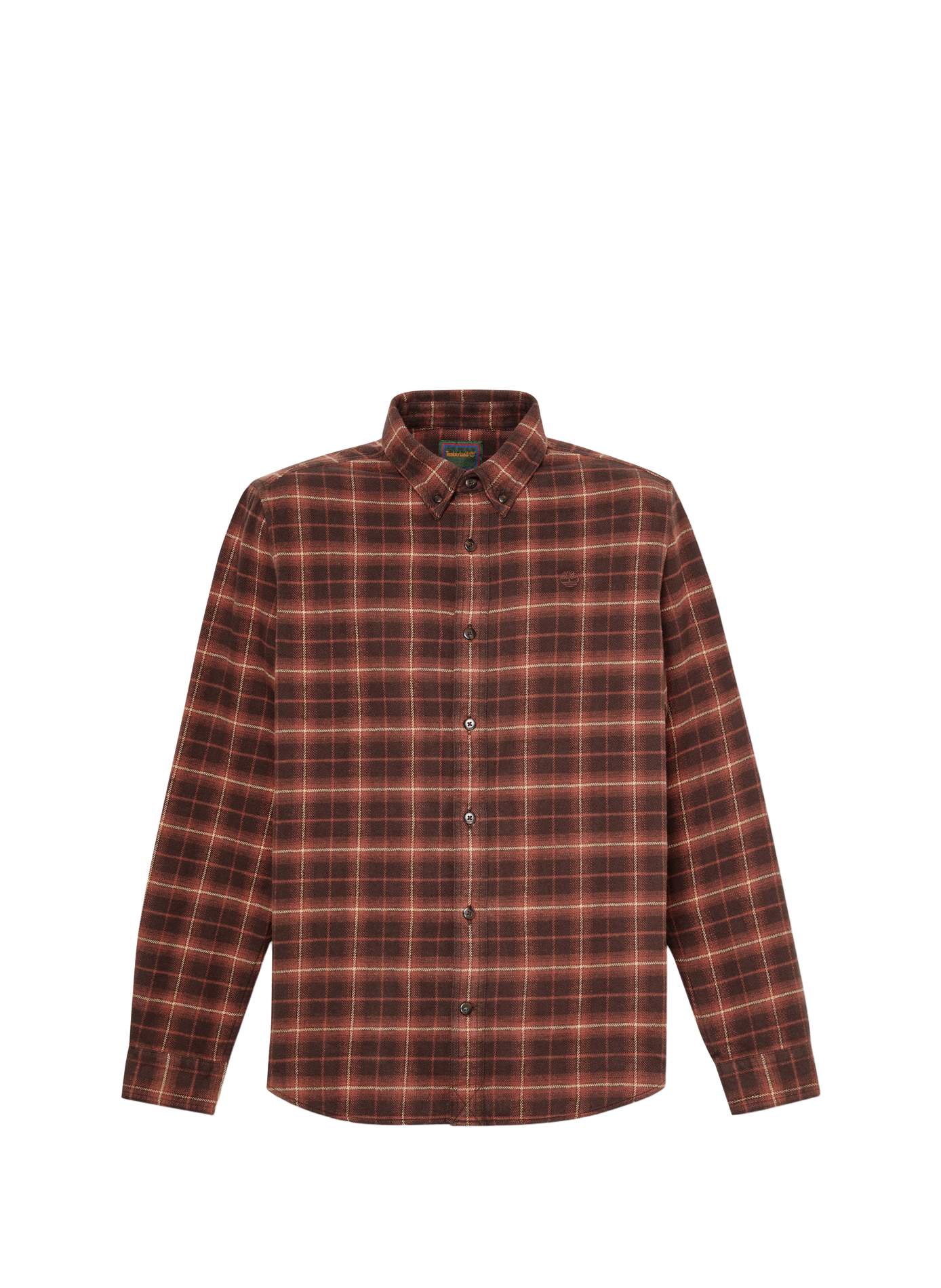 Straight cotton check shirt  Marron chocolat