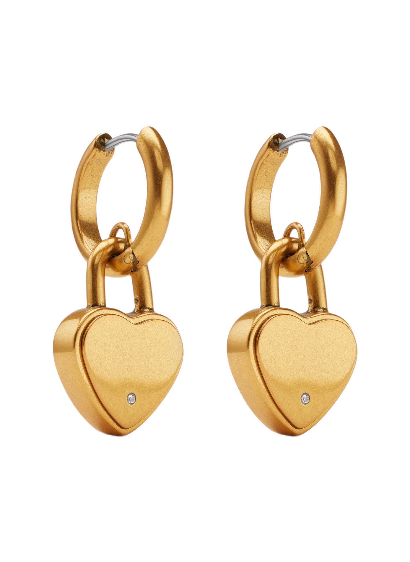 Pendientes con candado en forma de corazón. MARC JACOBS Dorado