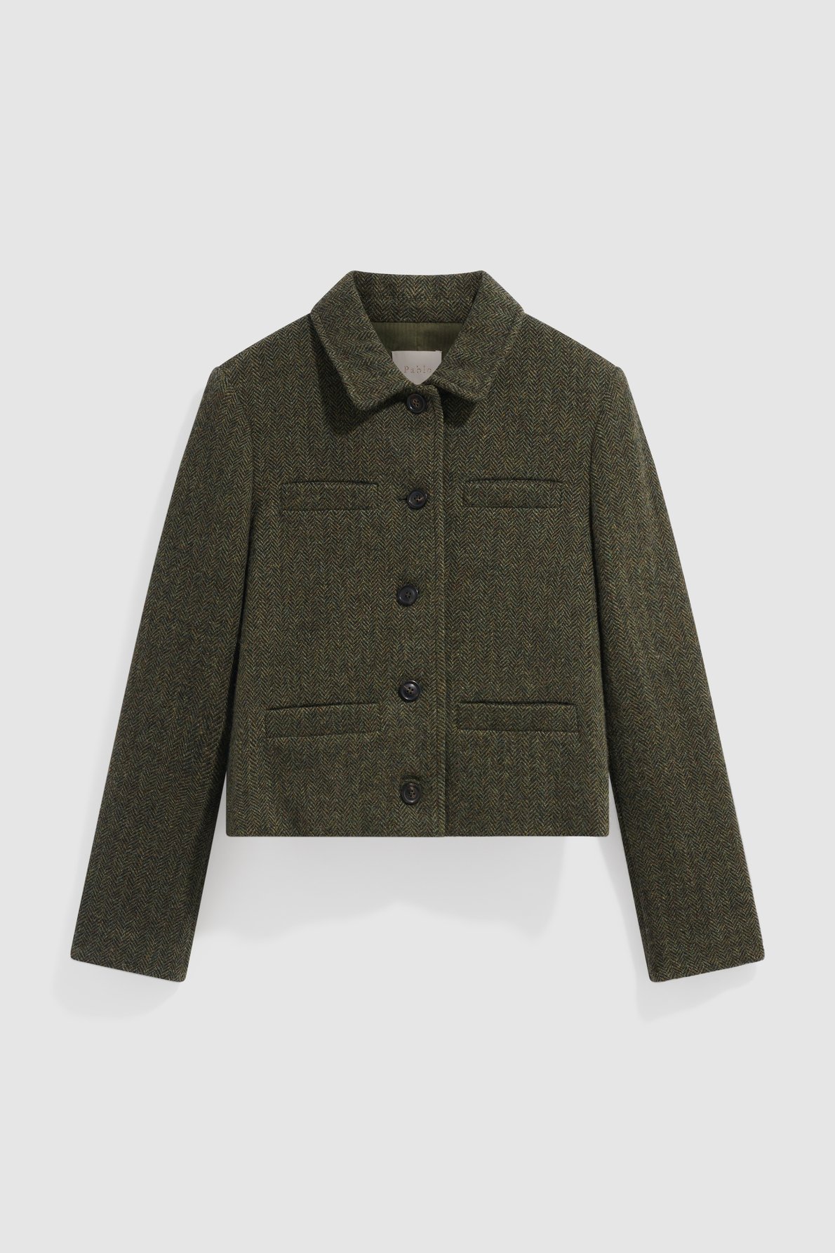Veste en laine vierge à chevrons - joyce PABLO Vert