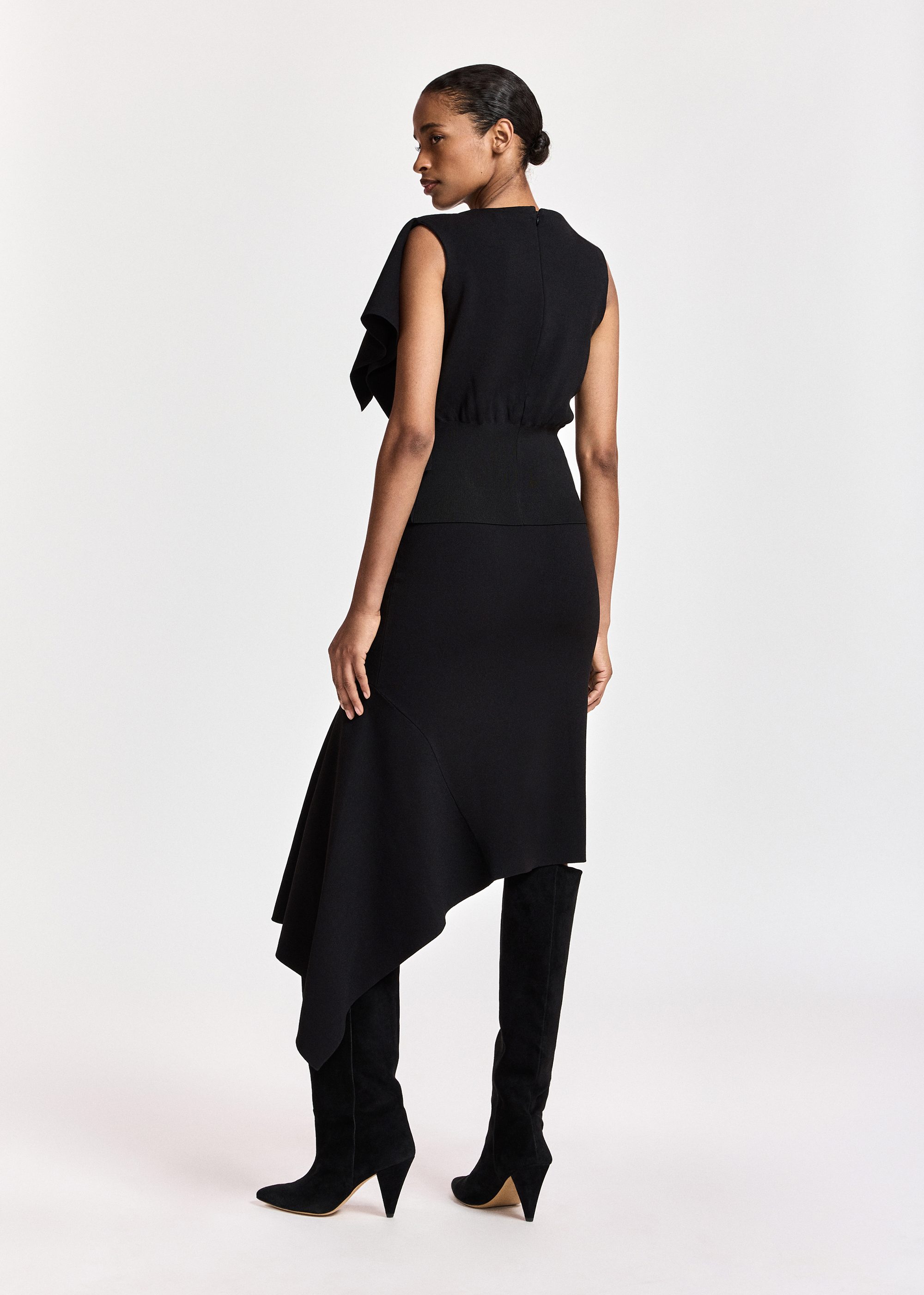 Jupe moulante avec drapé asymétrique kap ESSENTIEL ANTWERP Noir