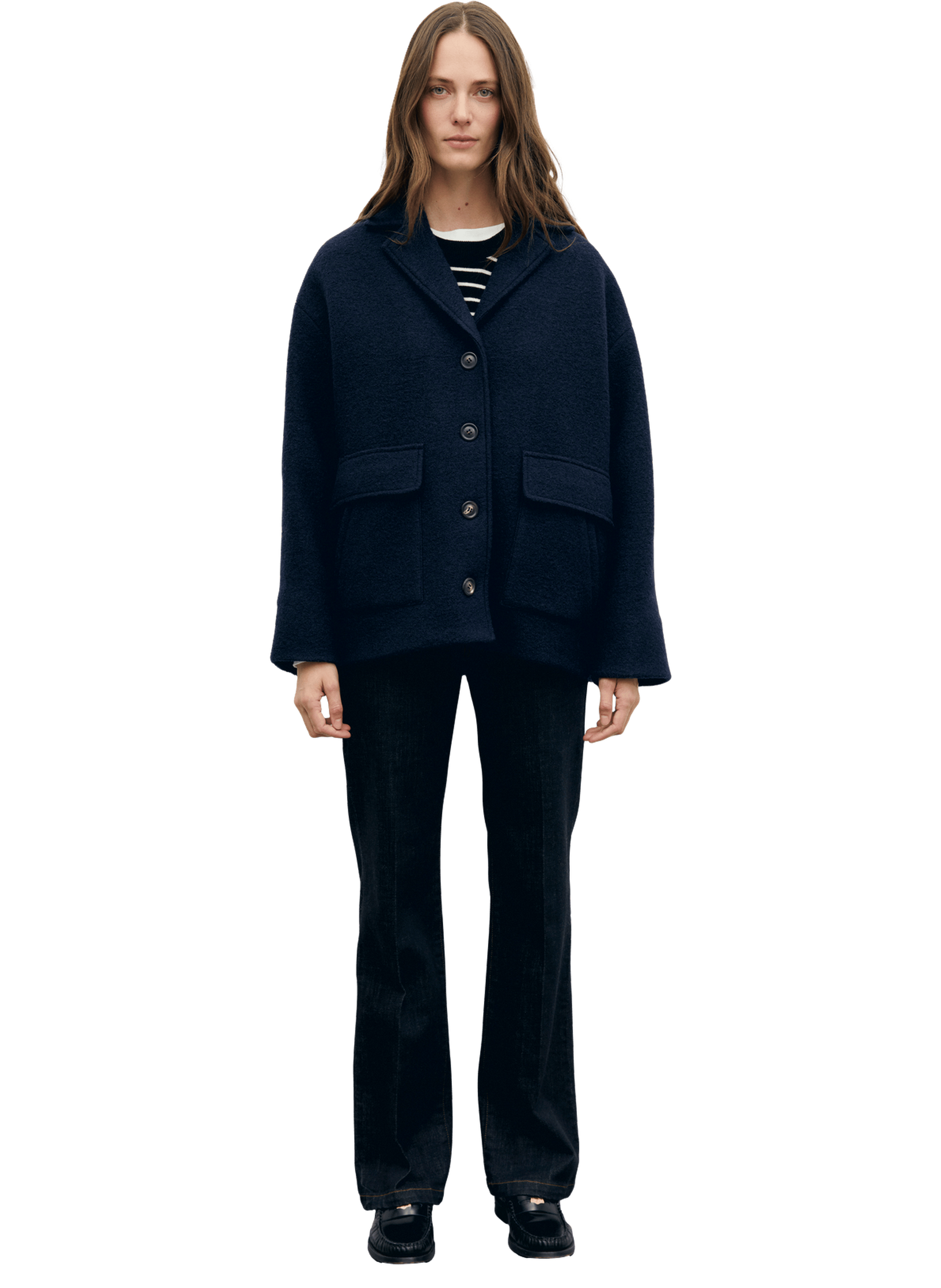 Manteau court en laine vierge - alon GERARD DAREL Bleu