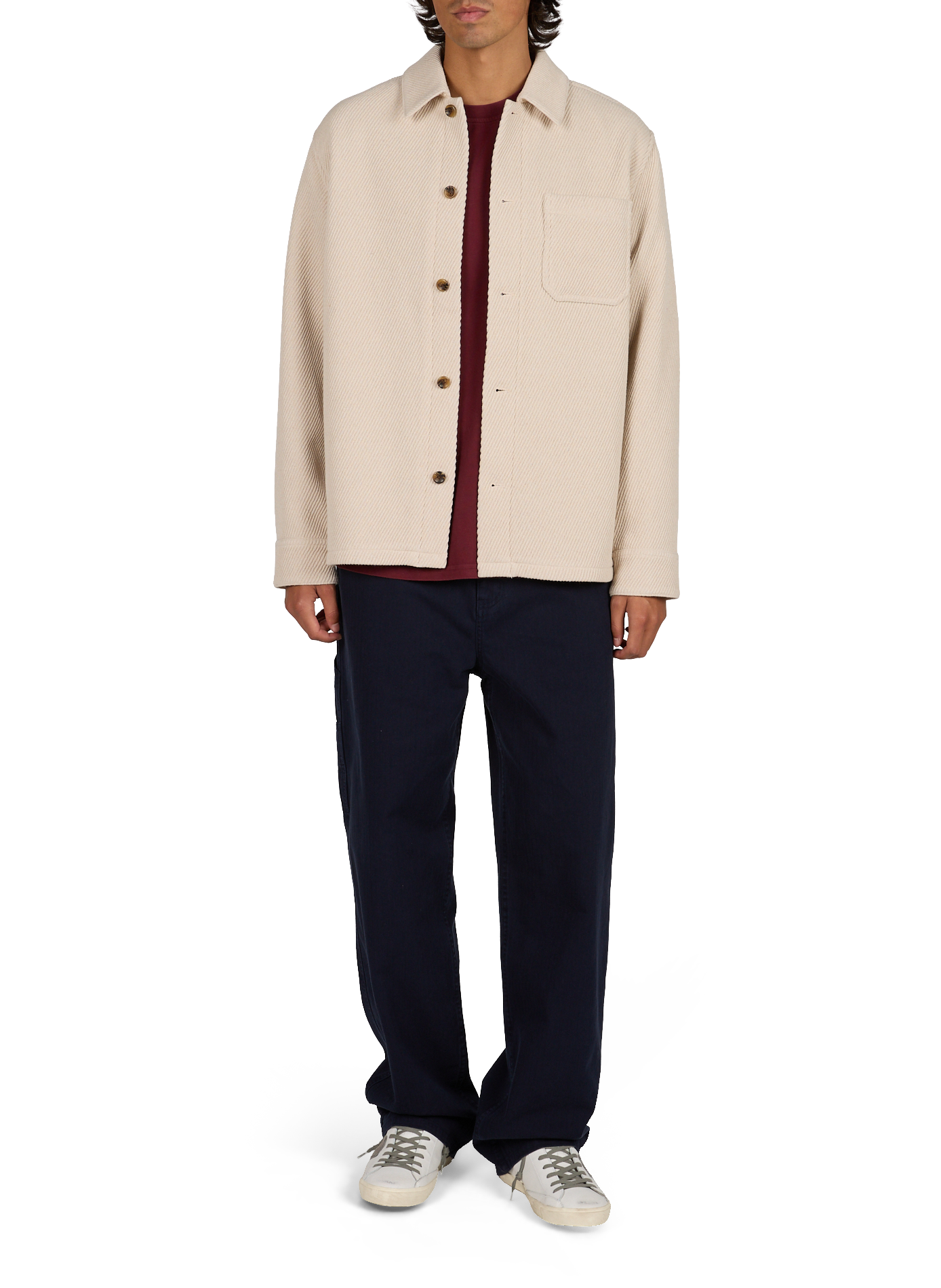 Straight buttoned striped jacket LES DEUX Beige