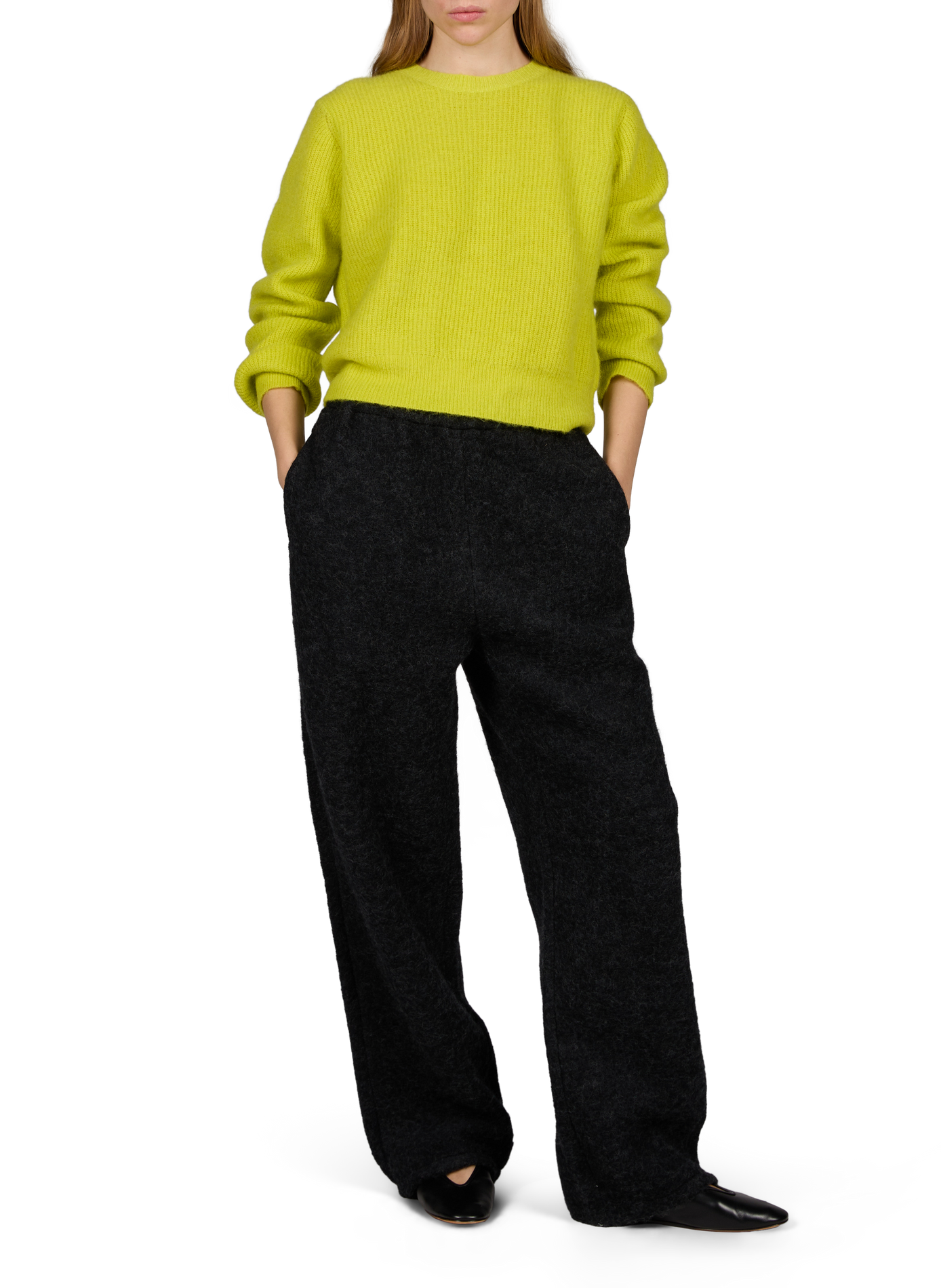 Oversized wool blend knit sweater LAURE+MAX Yellow