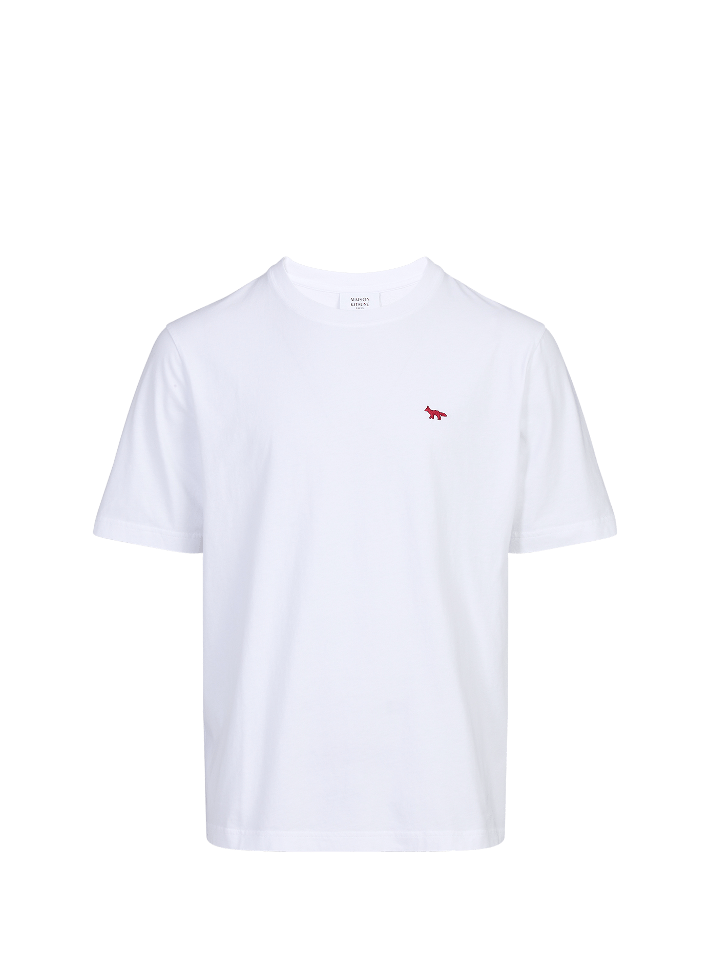 T-shirt droit à logo en coton MAISON KITSUNÉ Weiss