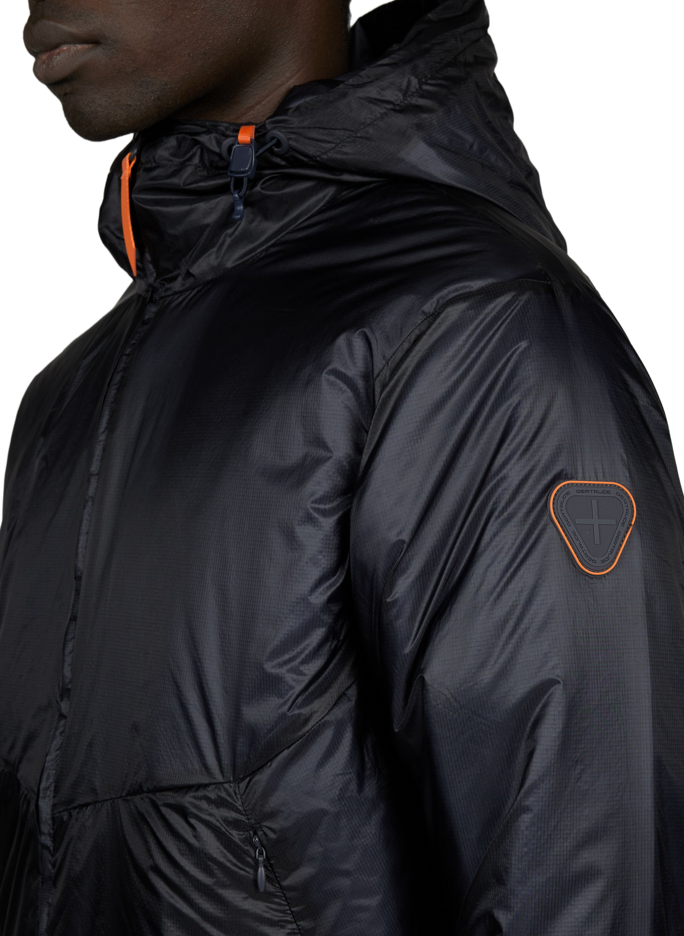 Plain straight hooded jacket | Blue GERTRUDE Men