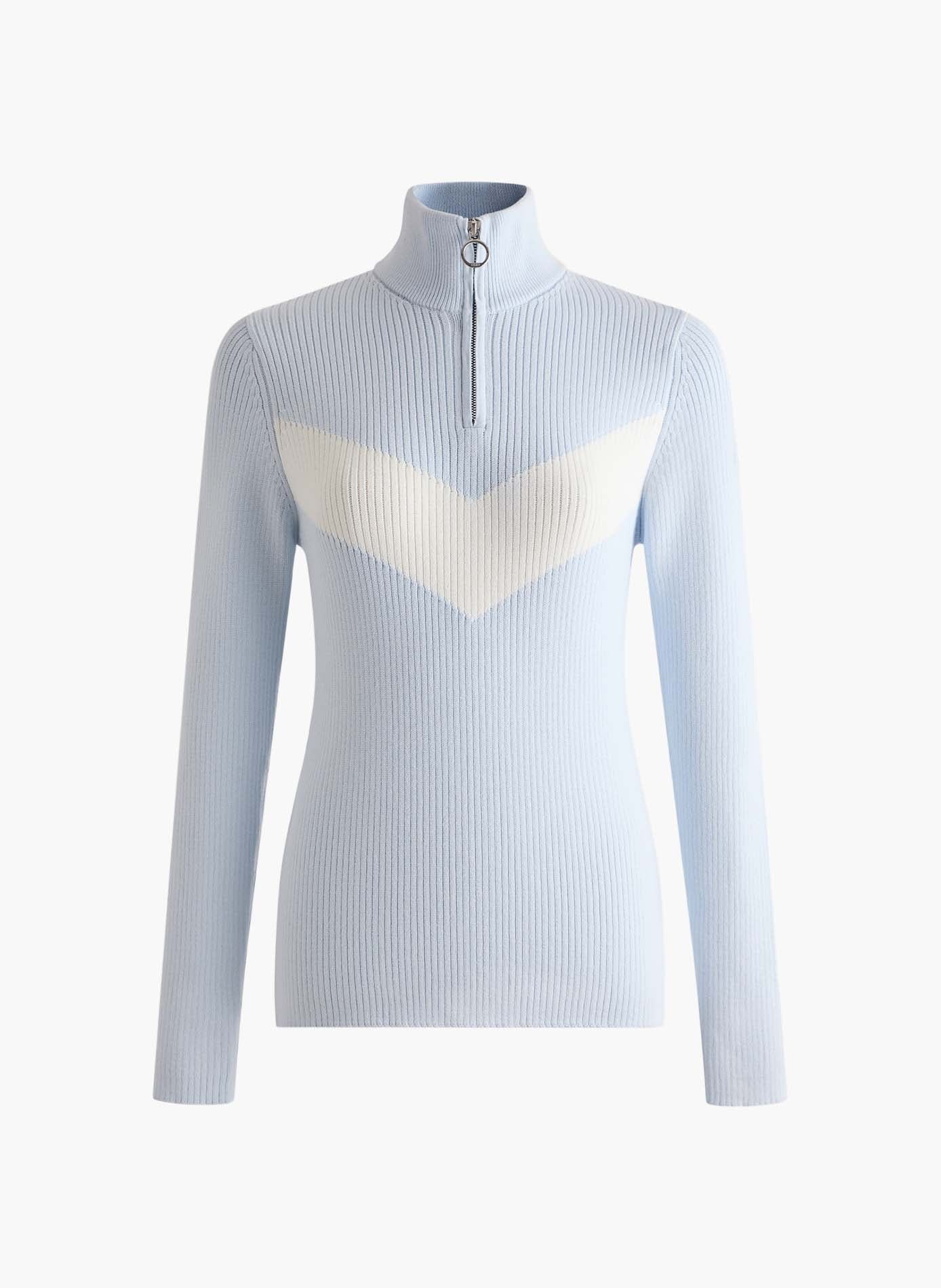Pull andromede col montant coupe ajustée FUSALP Bleu
