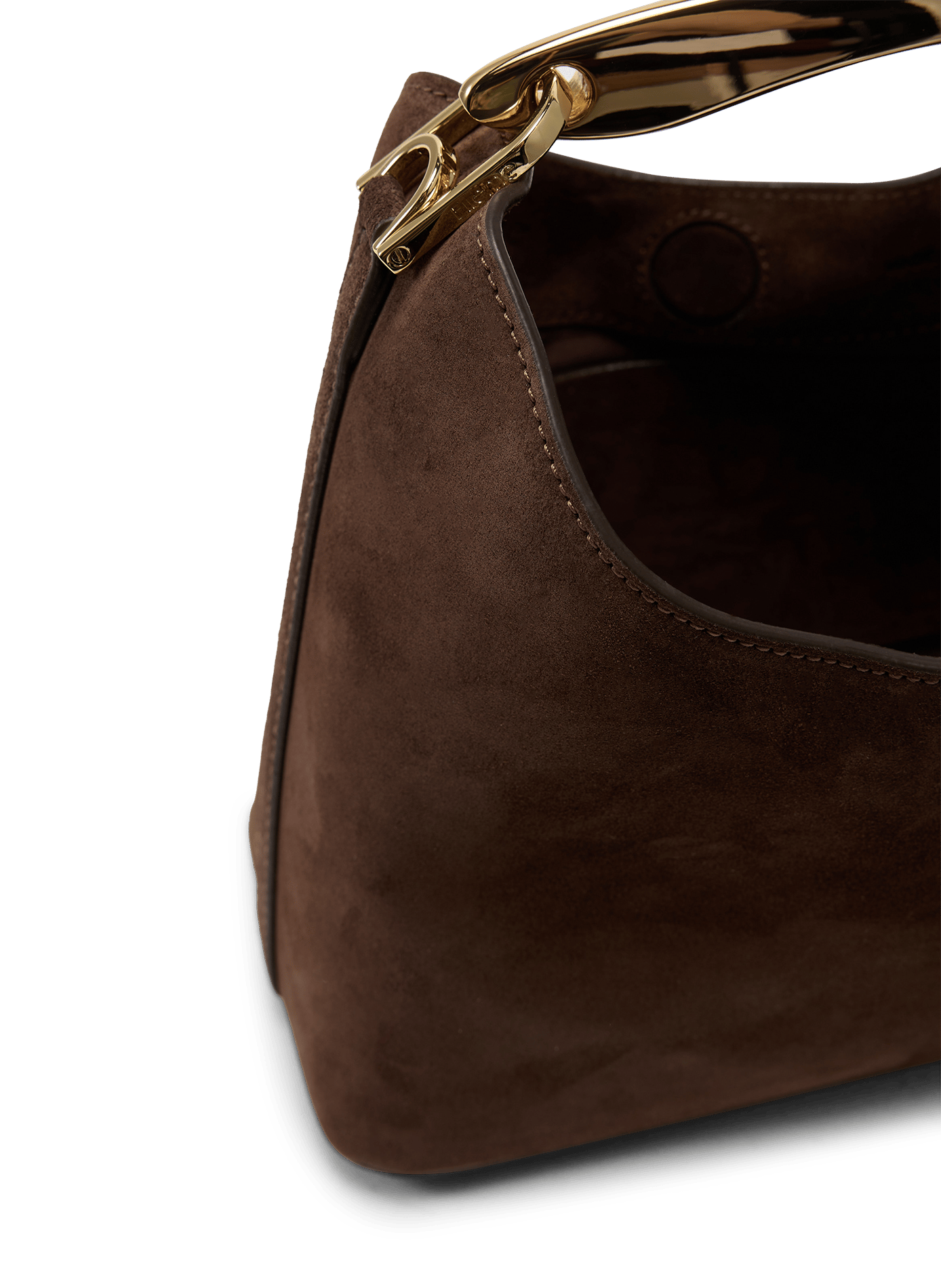 Boomerang-Handtasche aus Veloursleder ELLEME Braun