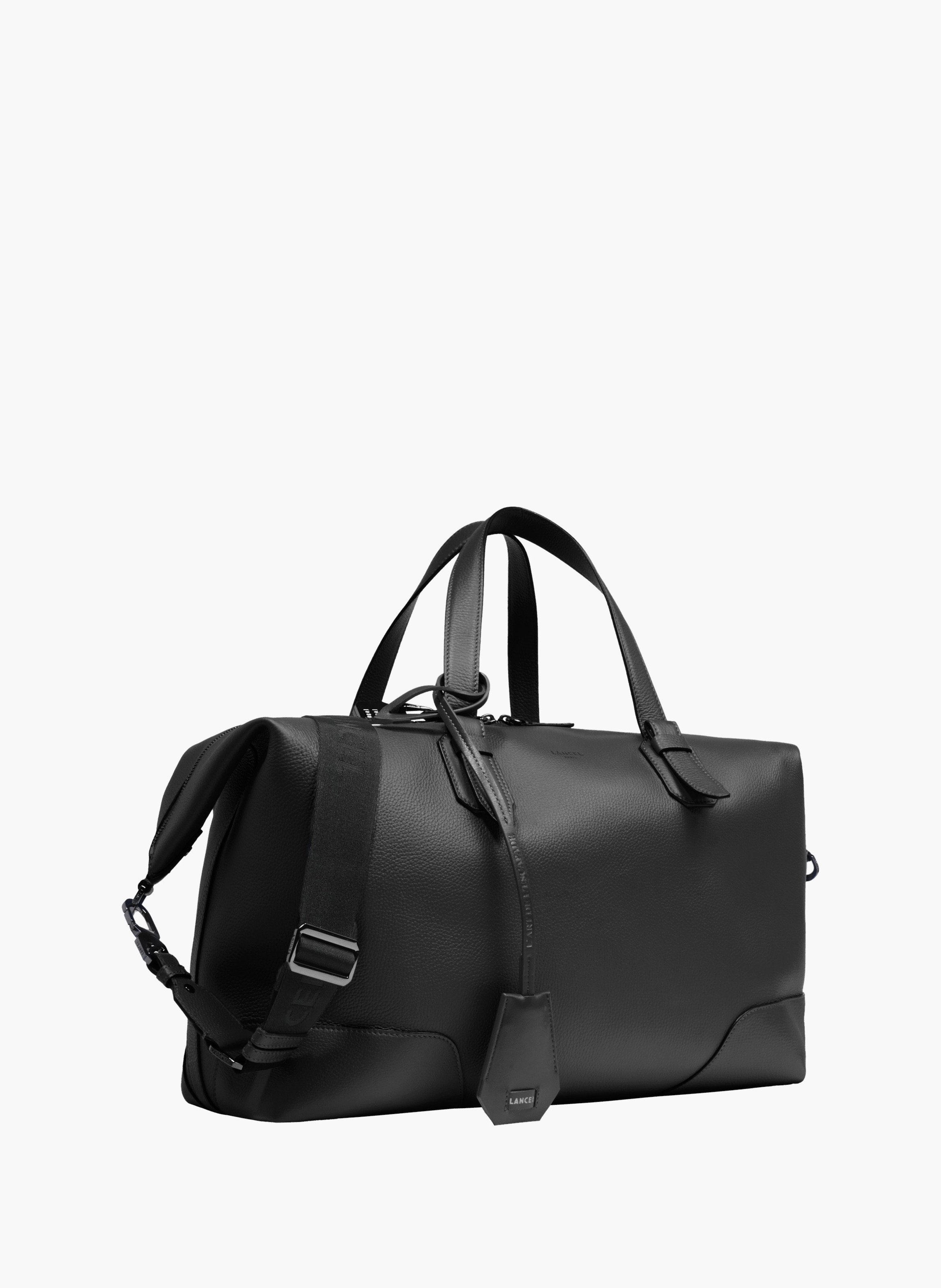 Sac weekend zippé charlie de lancel en cuir LANCEL Noir