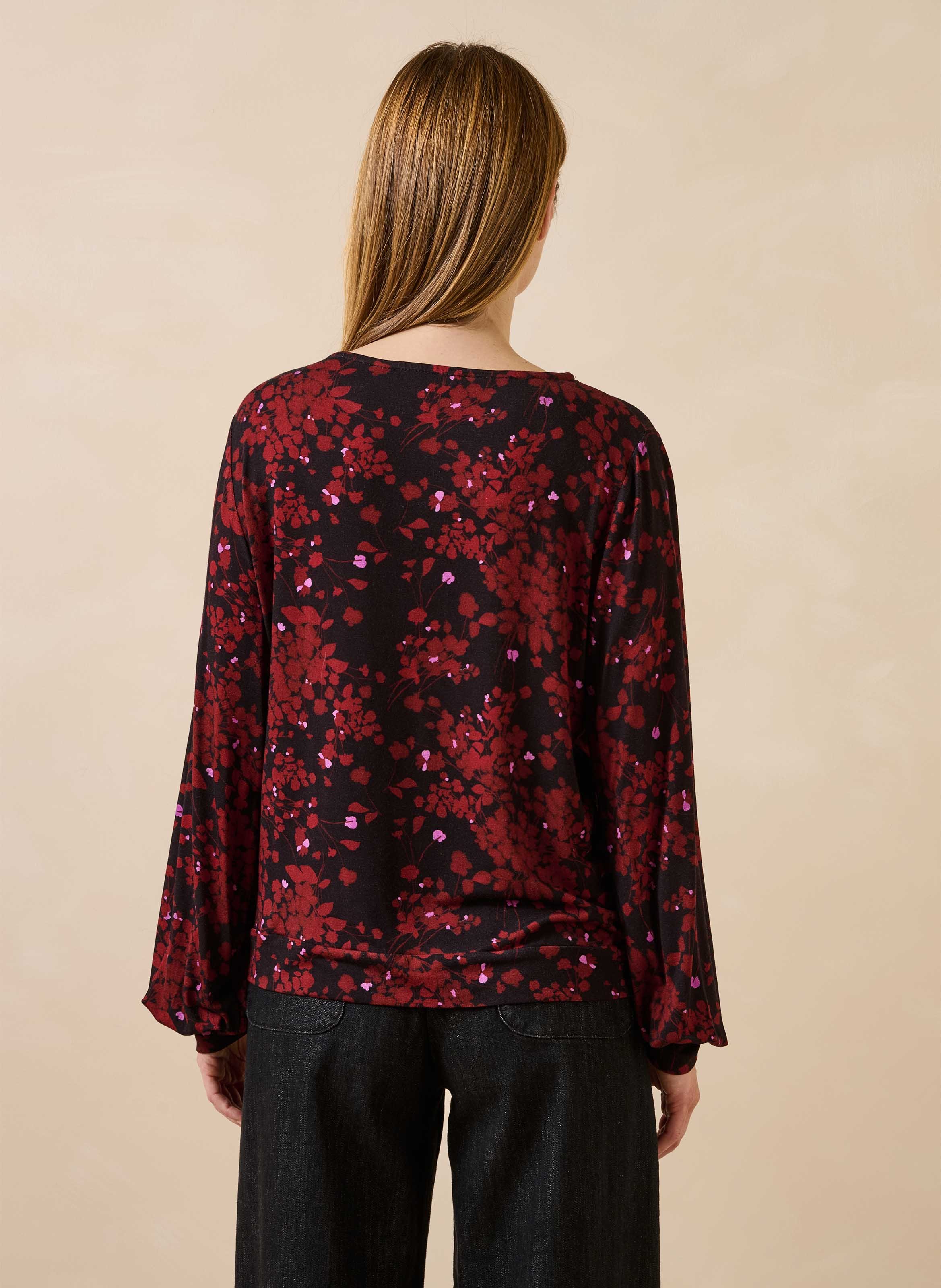 Recht T-shirt met strikprint LA FEE MARABOUTEE Bruin