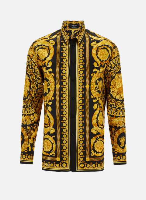 Baroque printed silk shirt MulticolorVERSACE 