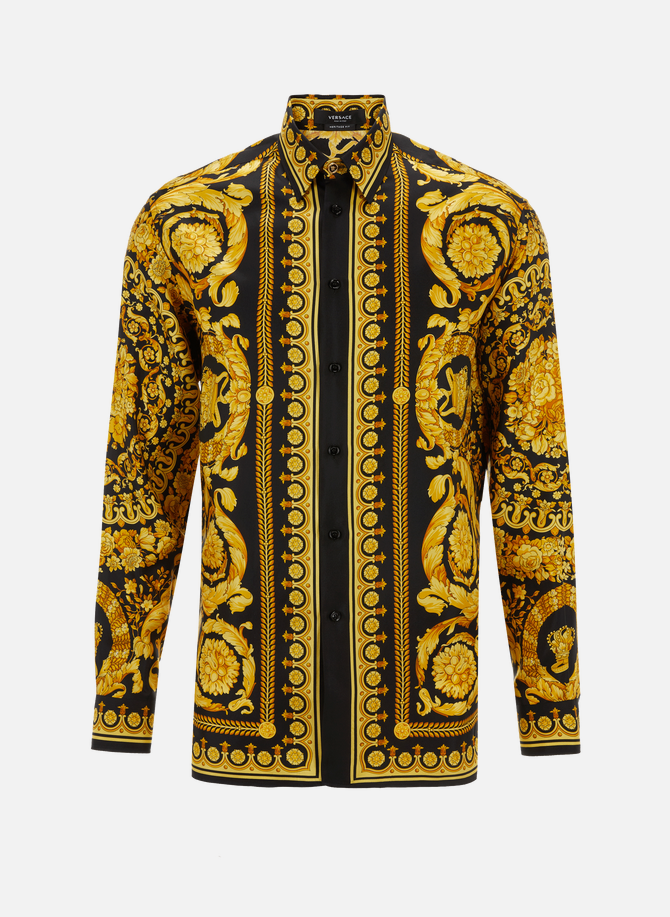Barocco-print silk shirt VERSACE