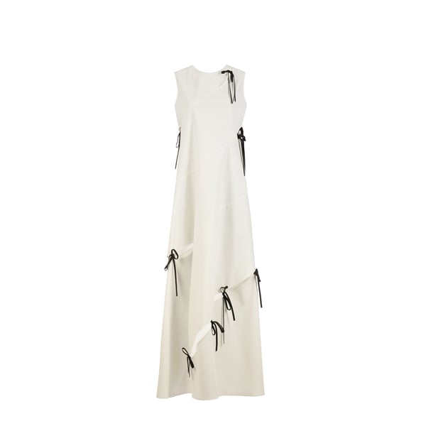 Eudon Choi Open-work Long Dress In White