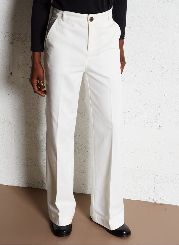 Jean large en coton california Blanc by SOEUR SOEUR Jean large en coton california Blanc