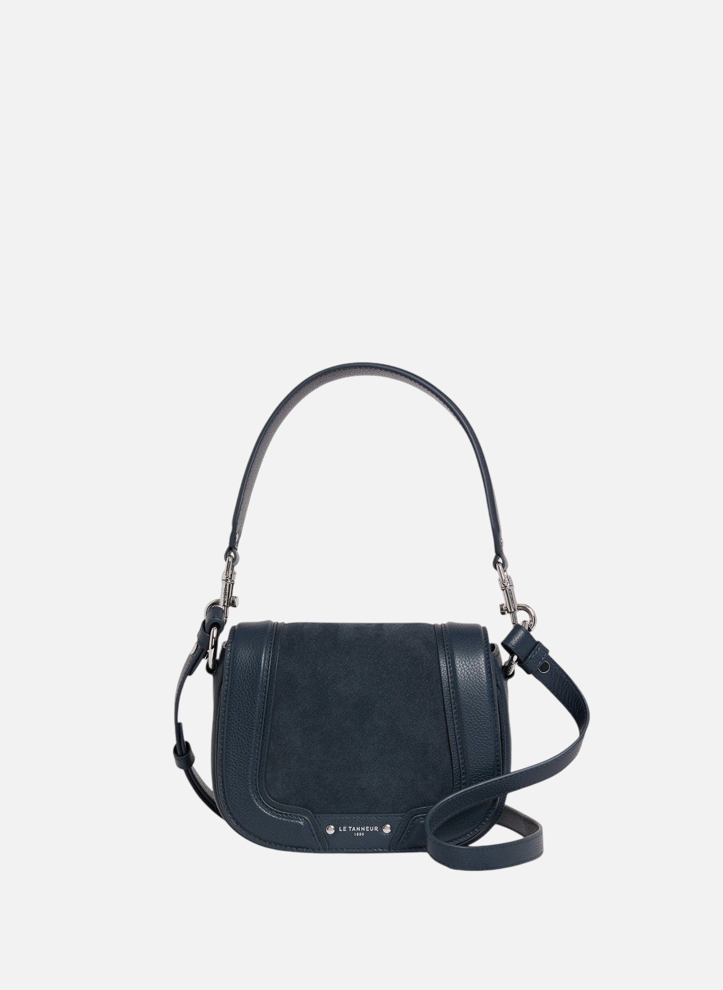 Petit sac bandoulière ella en cuir grainé et nubuck LE TANNEUR Bleu