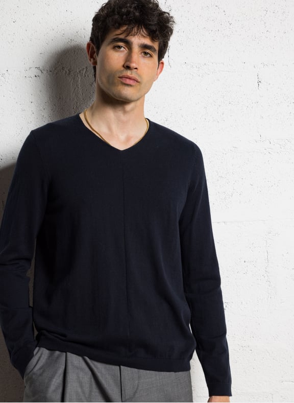 Pull droit manches longues Bleu by IKKS IKKS Pull droit manches longues Bleu