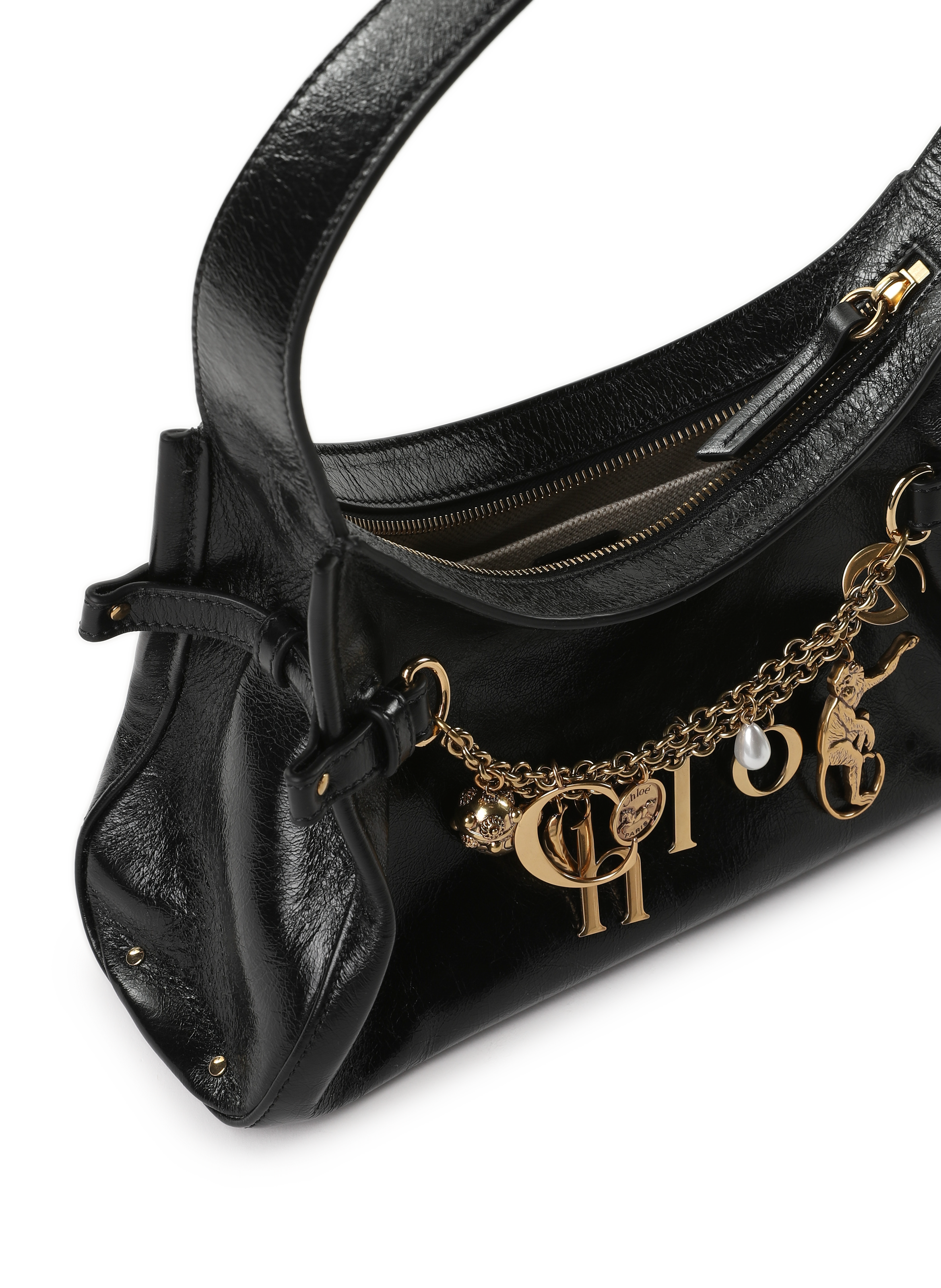 Sac à main Hobo en cuir  CHLOÉ Noir