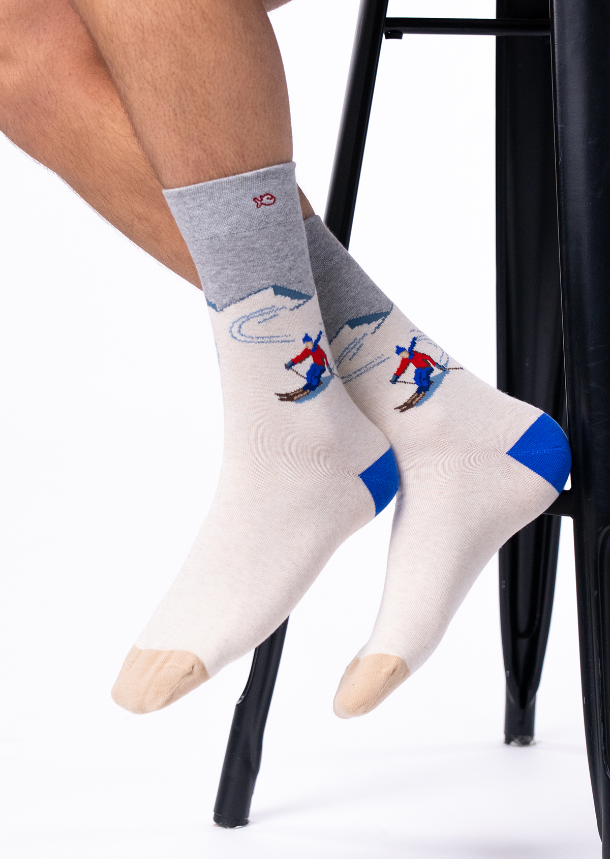 Chaussettes en coton peigné à motifs BILLYBELT Beige