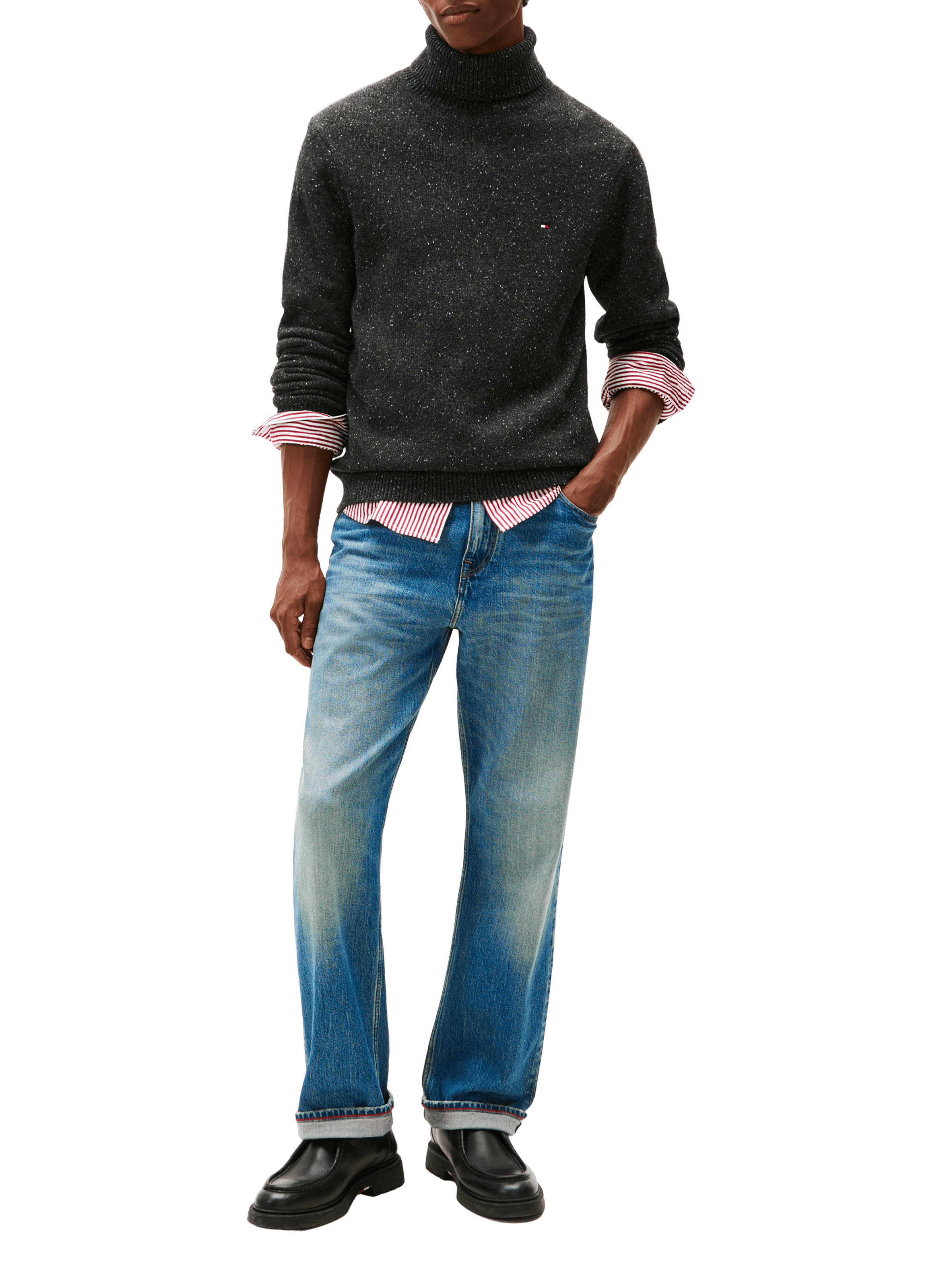 Wool blend turtleneck jumper TOMMY HILFIGER Grey