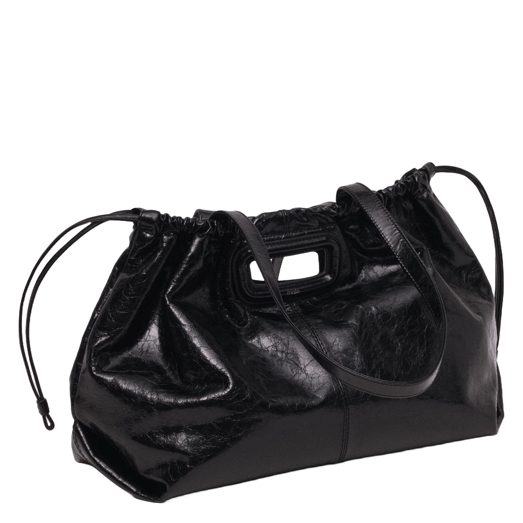 Sac porté épaule en cuir miss m cabas MAJE Noir