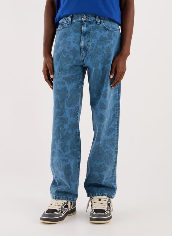 Floral printed cotton jeans Blue by CARHARTT WIP CARHARTT WIP Floral printed cotton jeans Blue