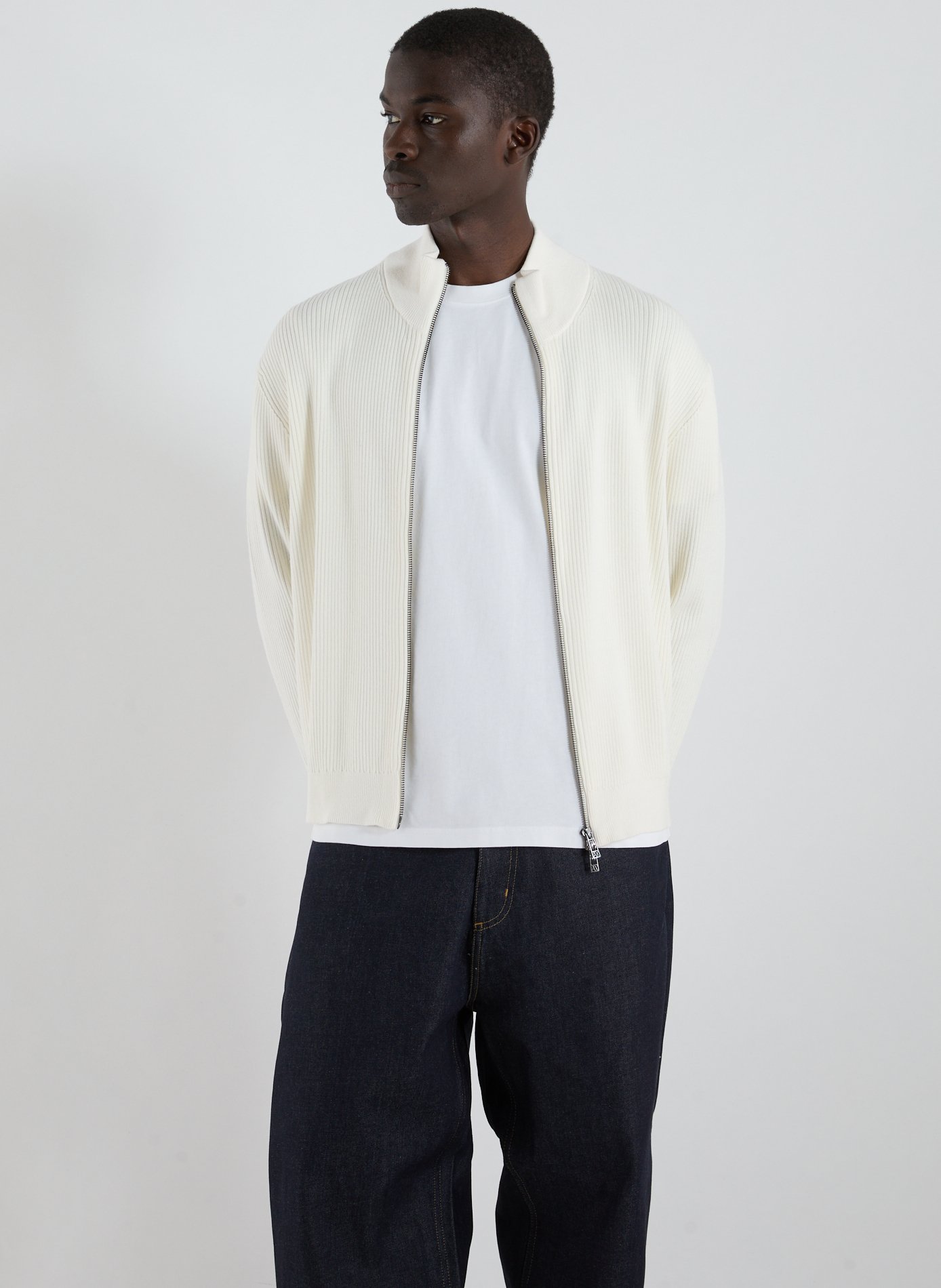 Ribbed wool and cotton blend vest ARMANI EXCHANGE White