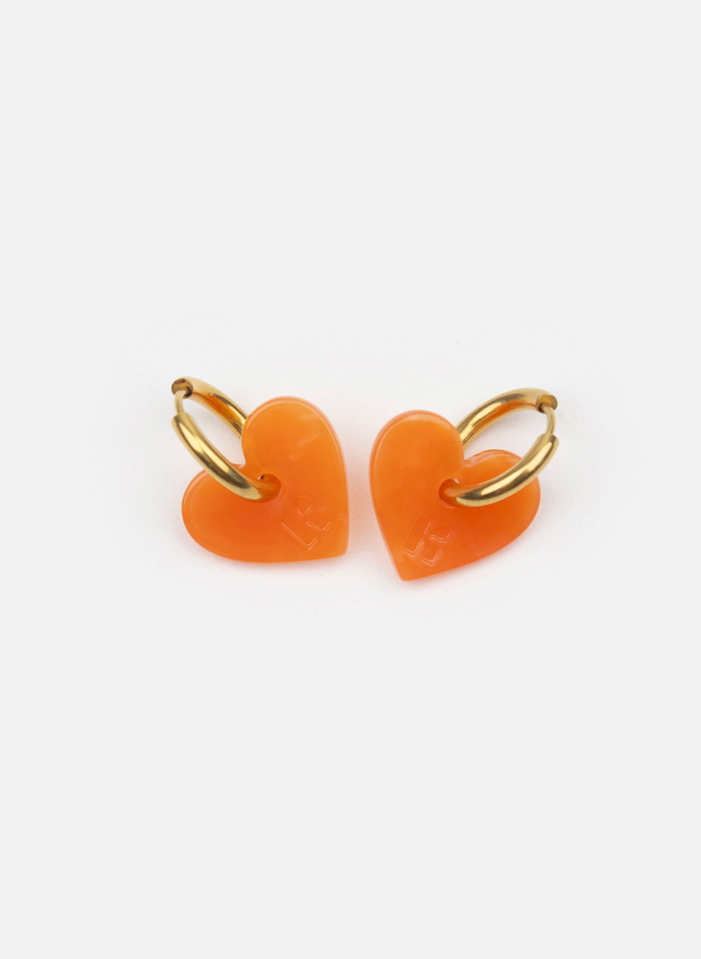 Boucles d'oreilles lova lova avec anneaux en acier inoxydable doré OrangeKURAGE GINZA