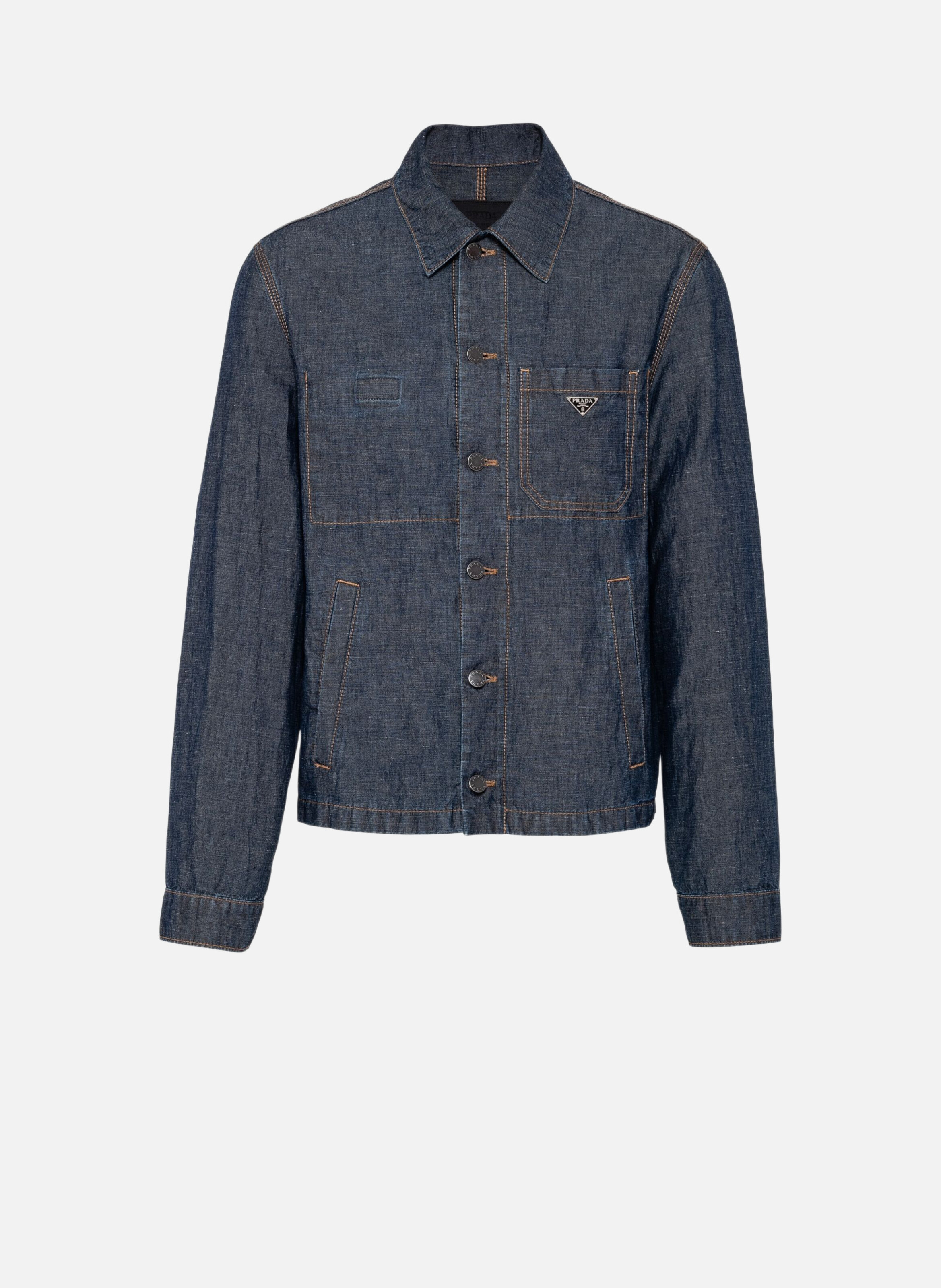 Blouson en chambray PRADA Bleu
